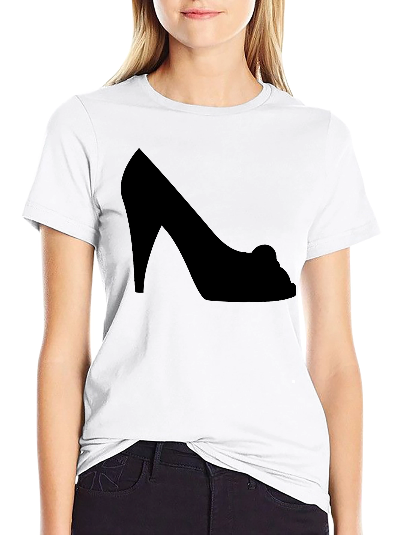 High Heel Silhouette Black Graphic Tee