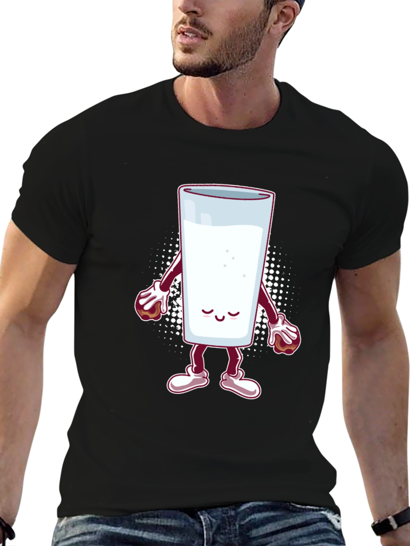 Milk Cartoon Graphic T-Shirt