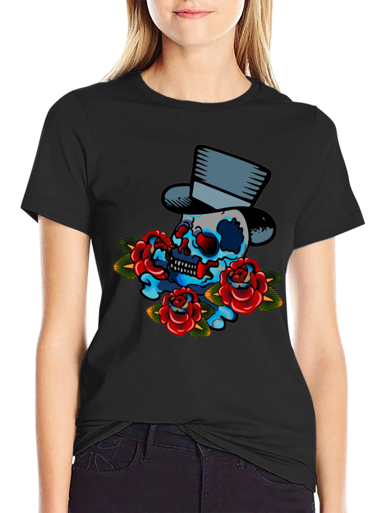 Skull & Roses Graphic T-Shirt