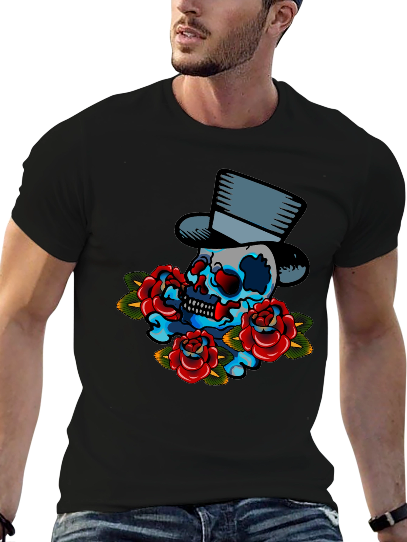 Skull & Roses Graphic T-Shirt