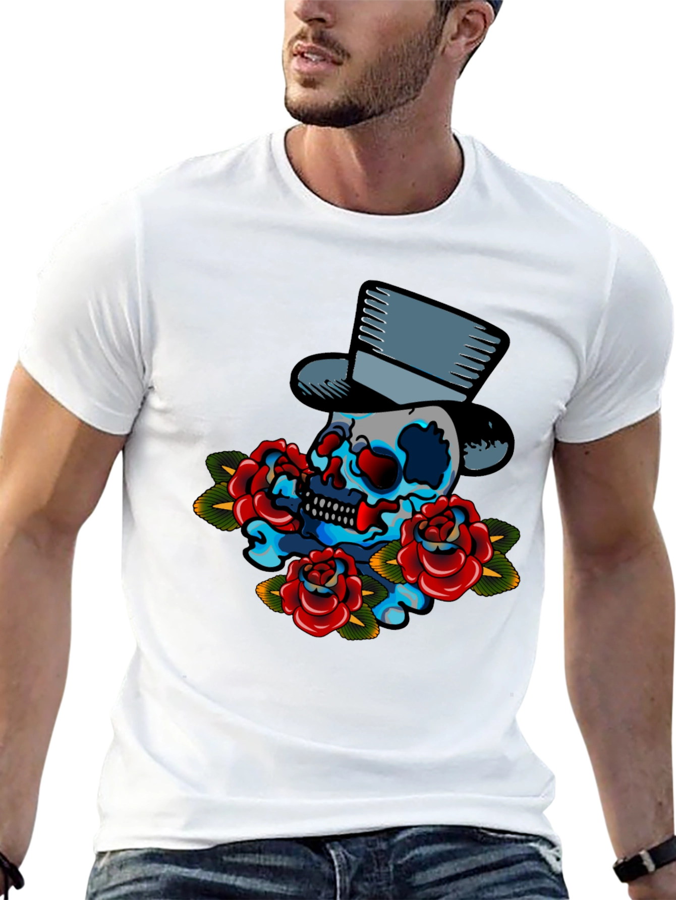 Skull & Roses Graphic T-Shirt