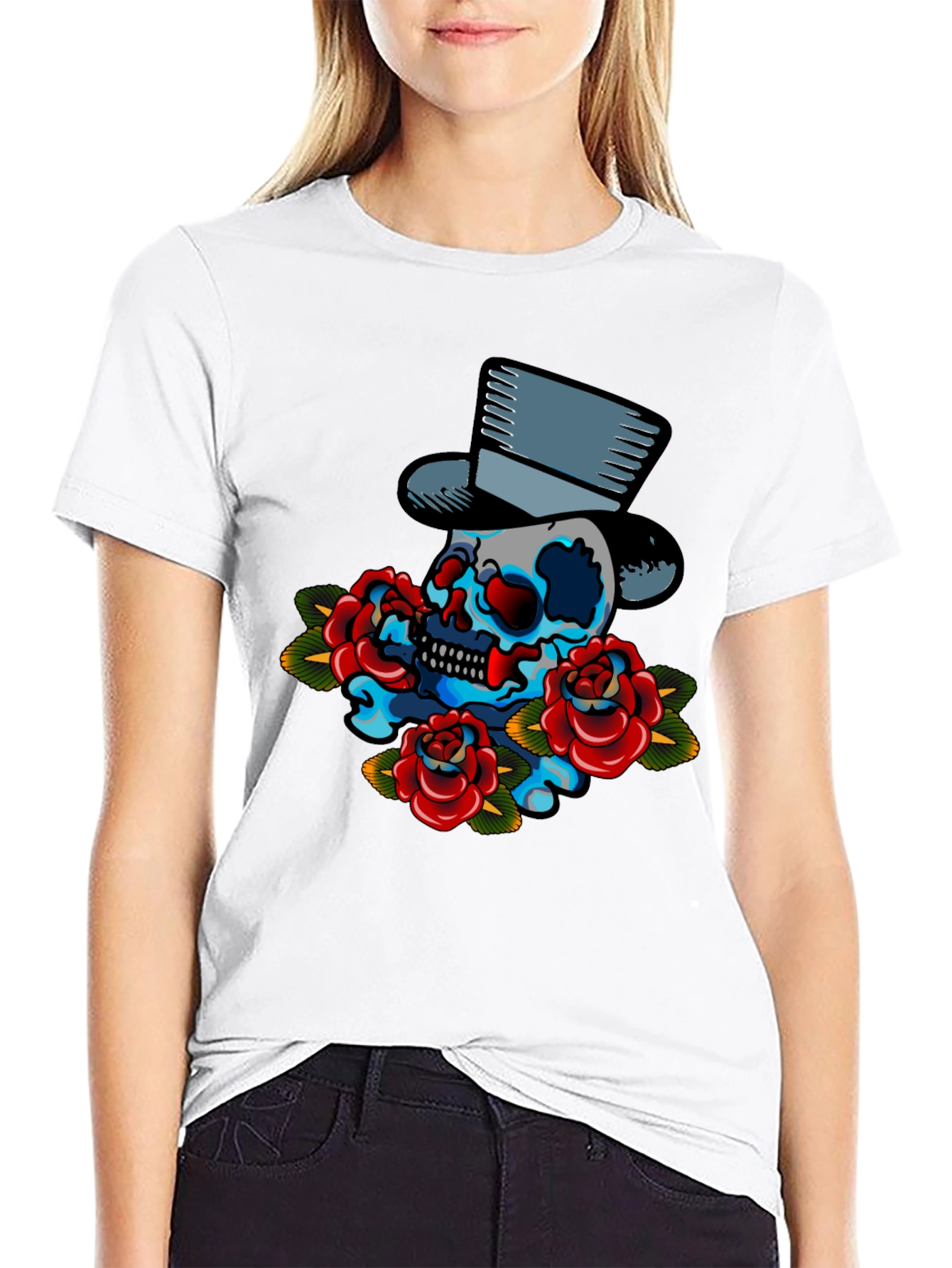 Skull & Roses Graphic T-Shirt