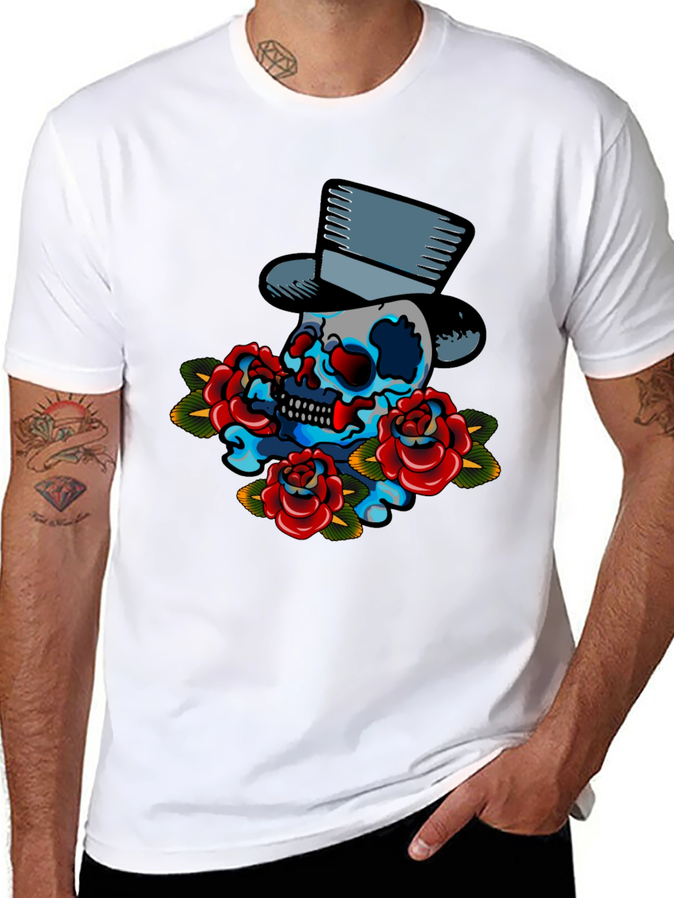 Skull & Roses Graphic T-Shirt