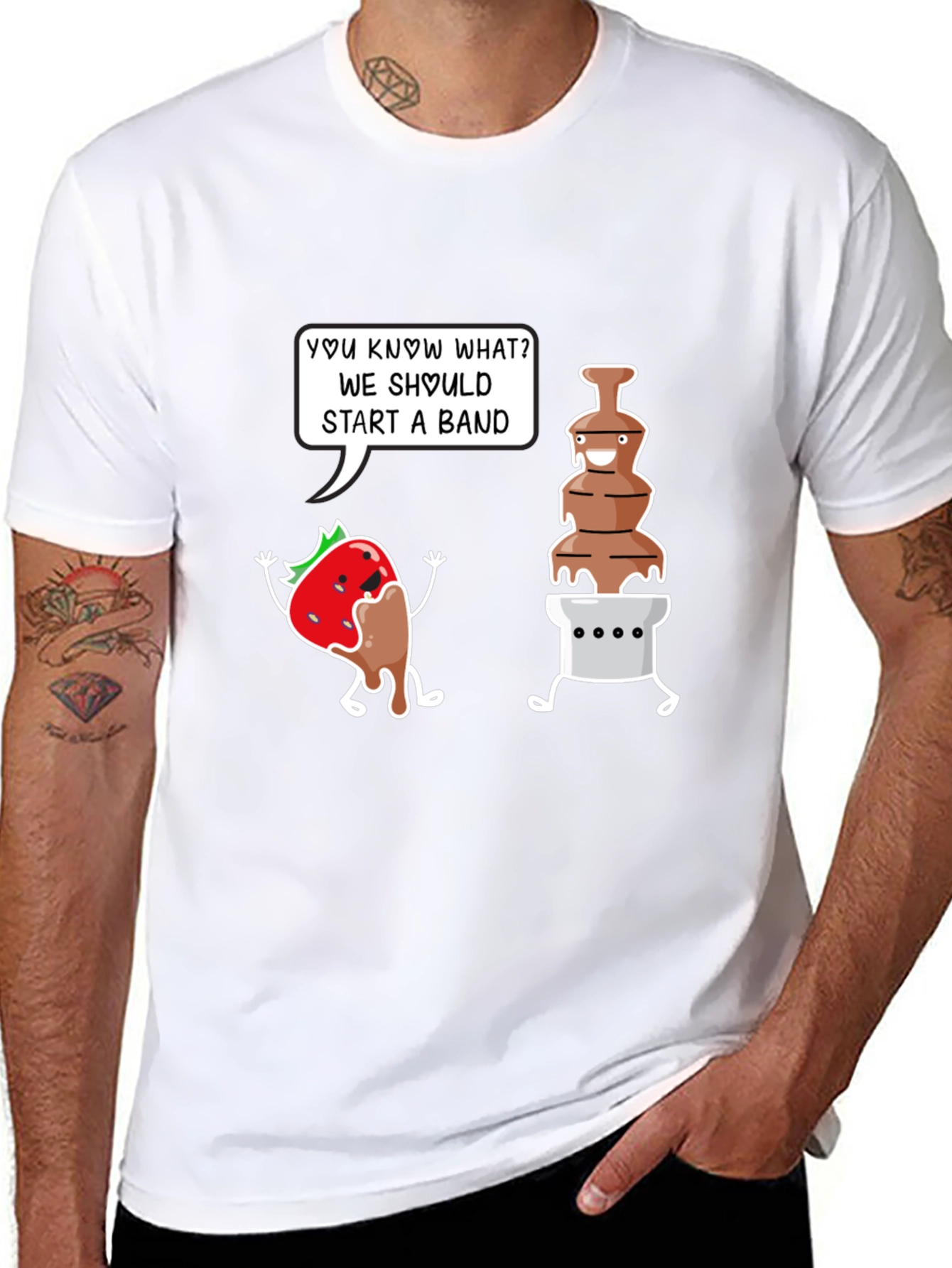 Chocolate Band T-Shirt - Funny Dessert Pun Tee