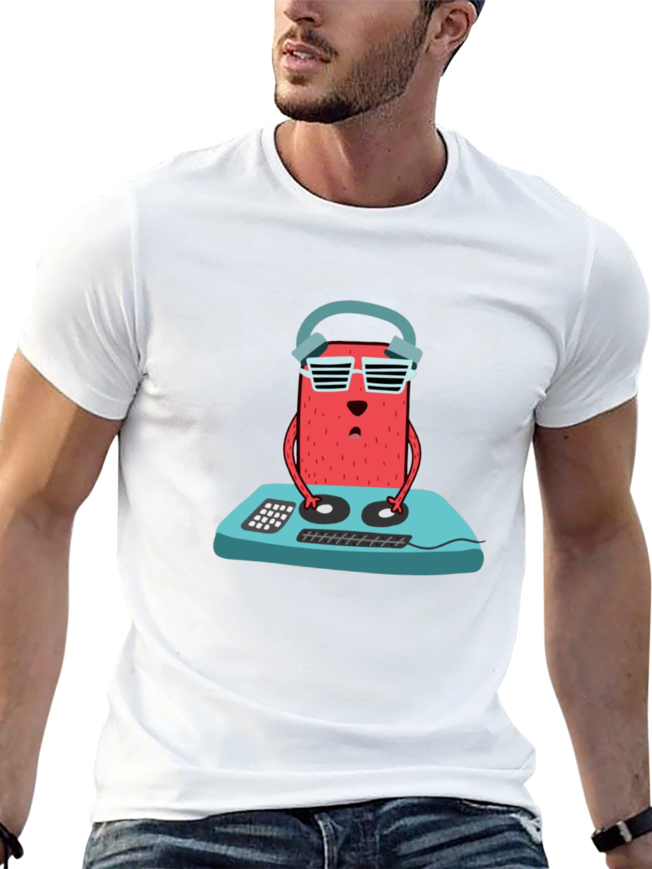 DJ Bear T-Shirt - Cool Cartoon Graphic Tee