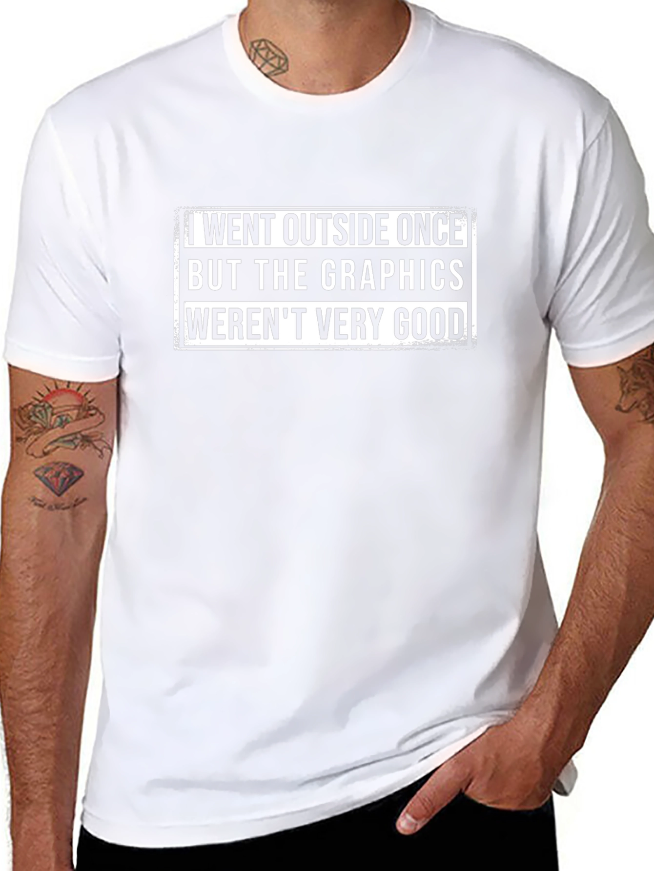 Funny Graphics T-Shirt - I Went Outside Once