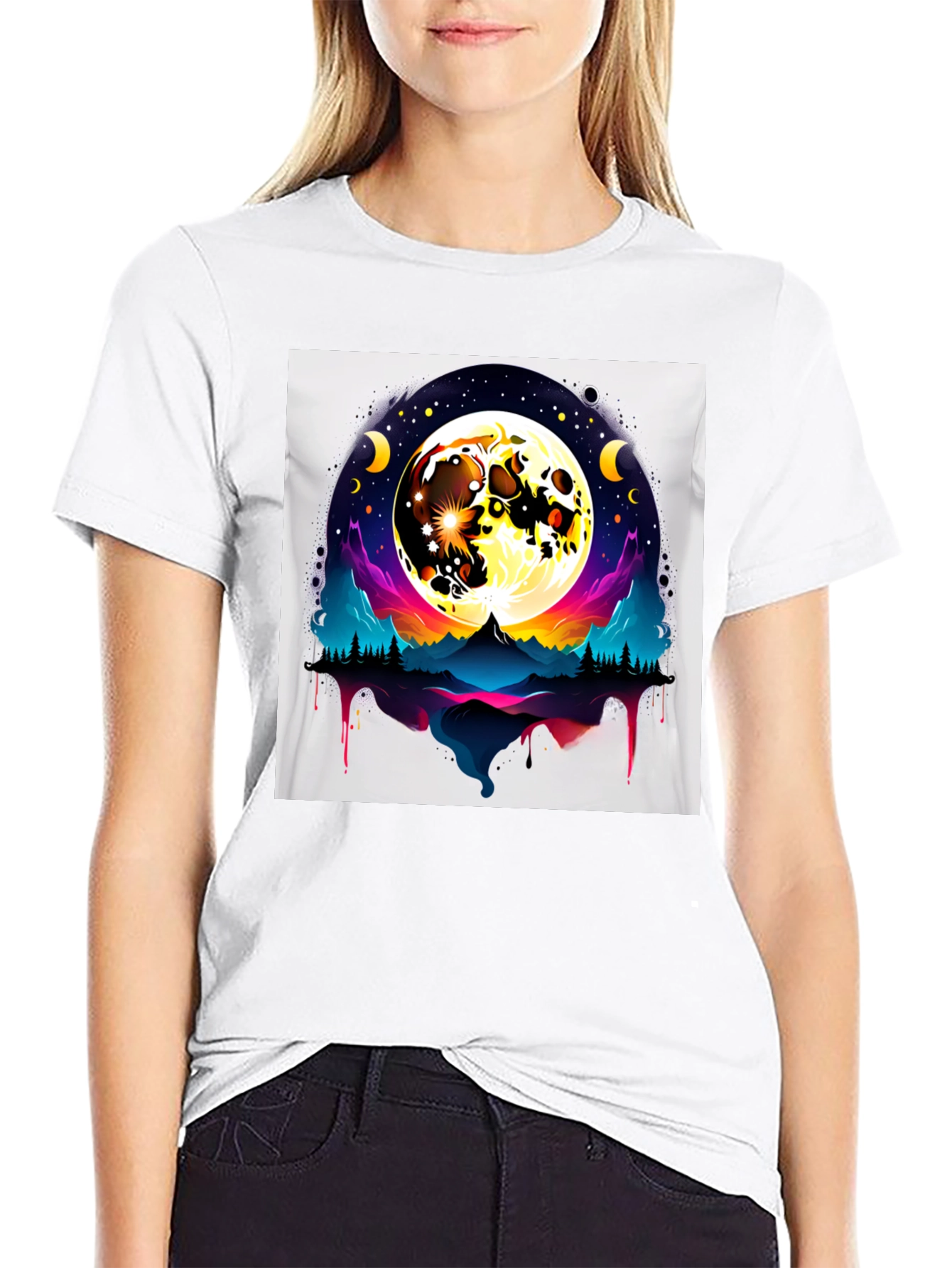 Moonlit Mountain T-Shirt - Artistic Graphic Tee