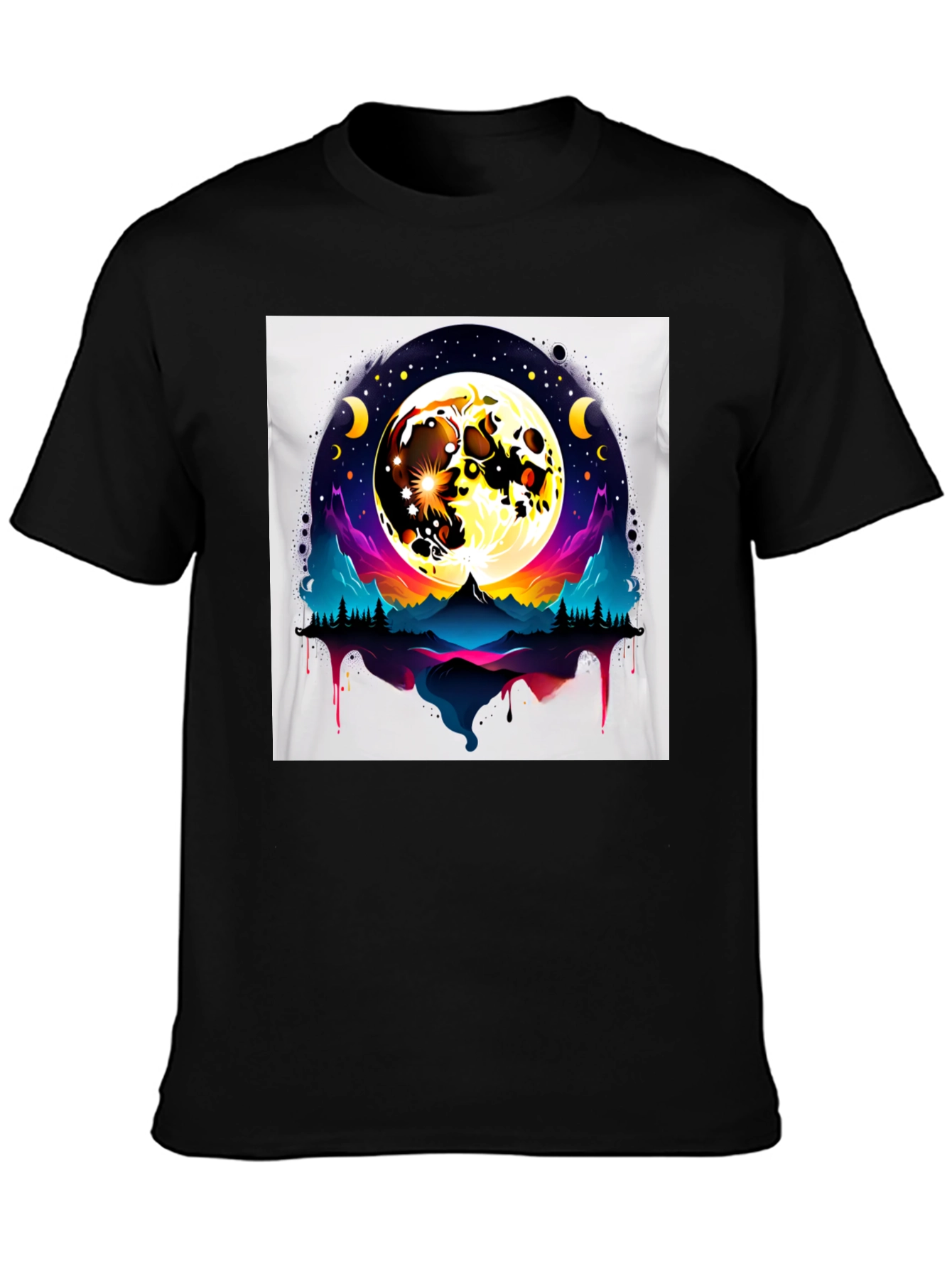 Moonlit Mountain T-Shirt - Artistic Graphic Tee