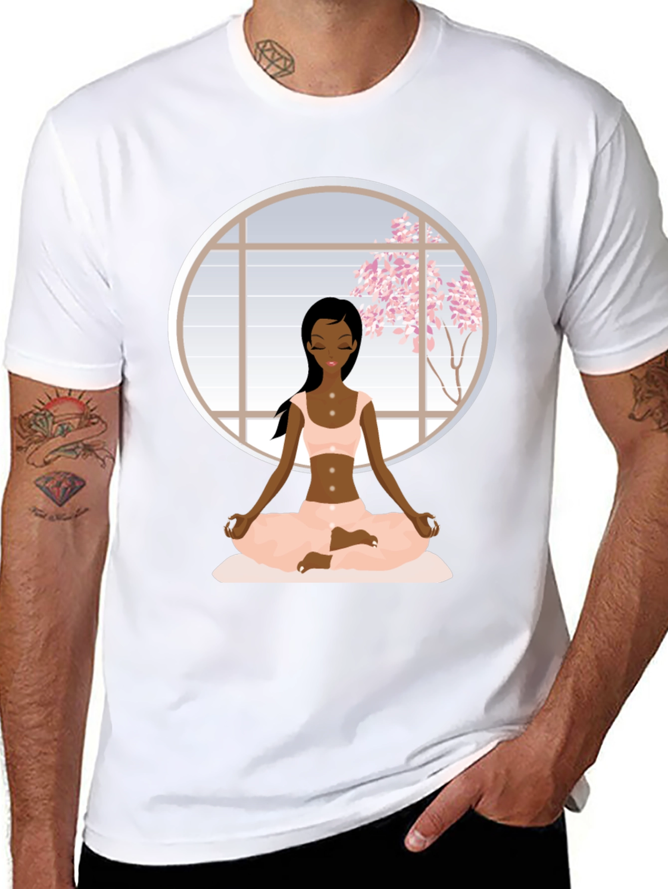 Yoga Meditation T-Shirt - Black Cotton Tee