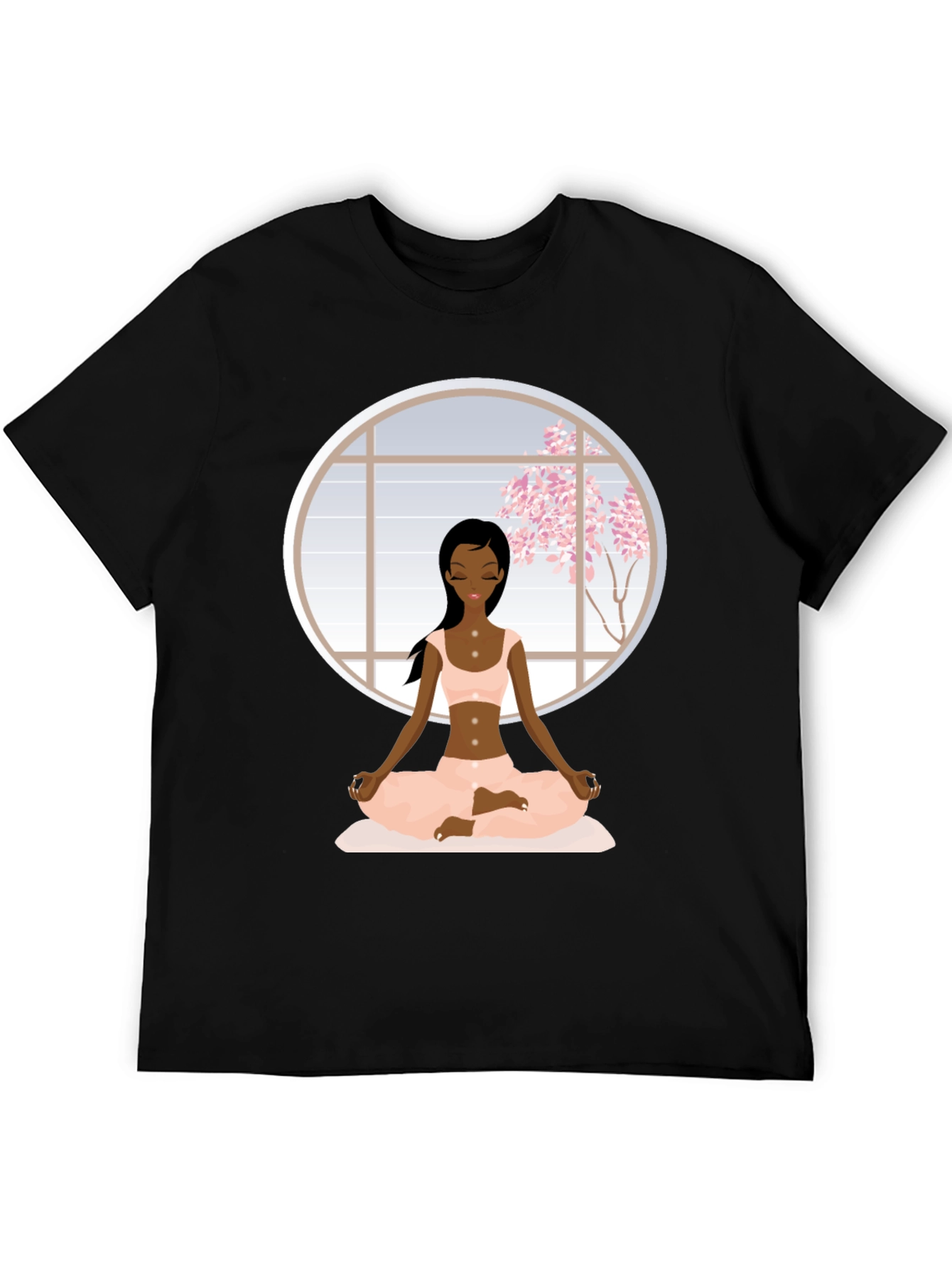 Yoga Meditation T-Shirt - Black Cotton Tee