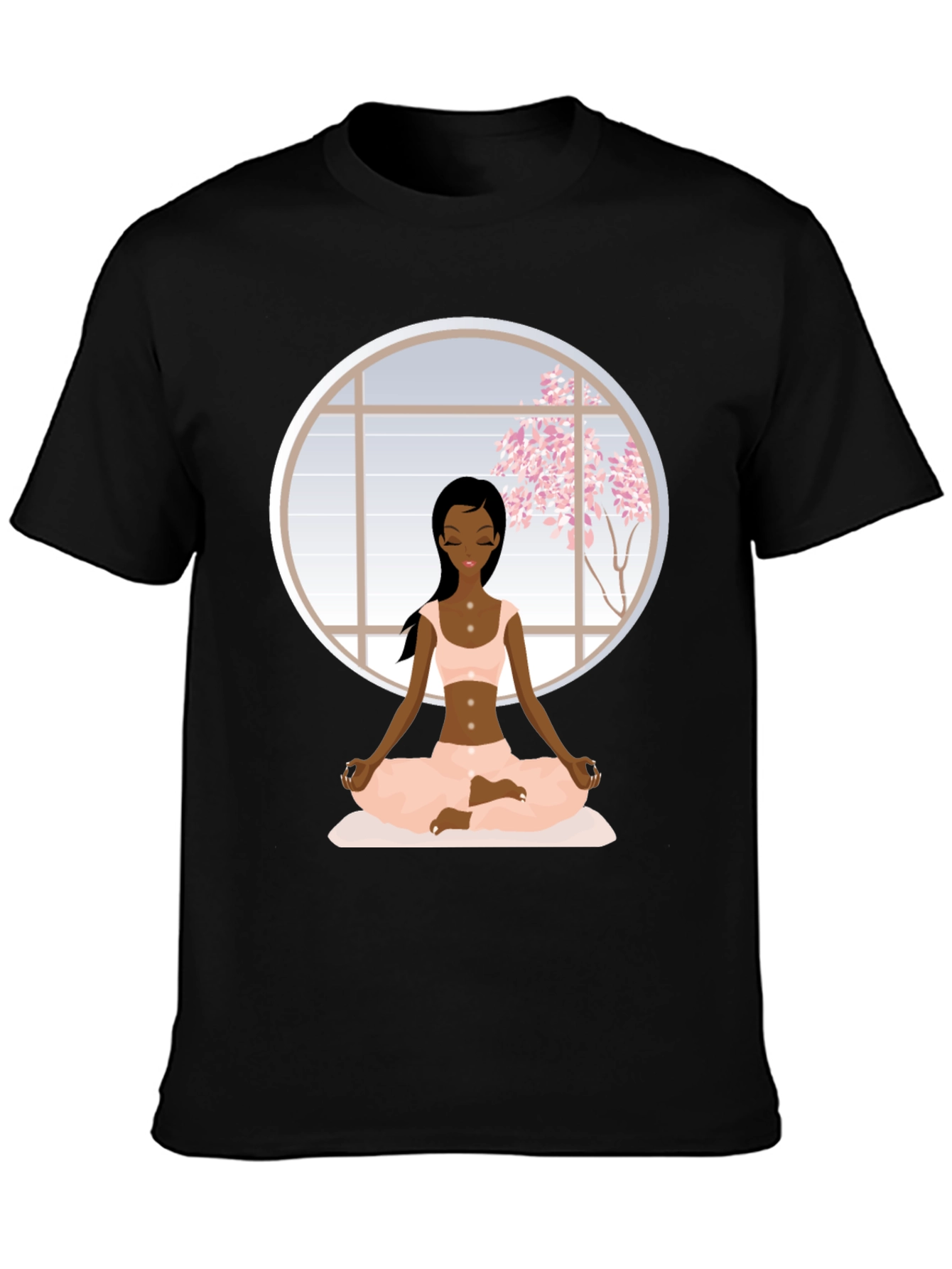 Yoga Meditation T-Shirt - Black Cotton Tee