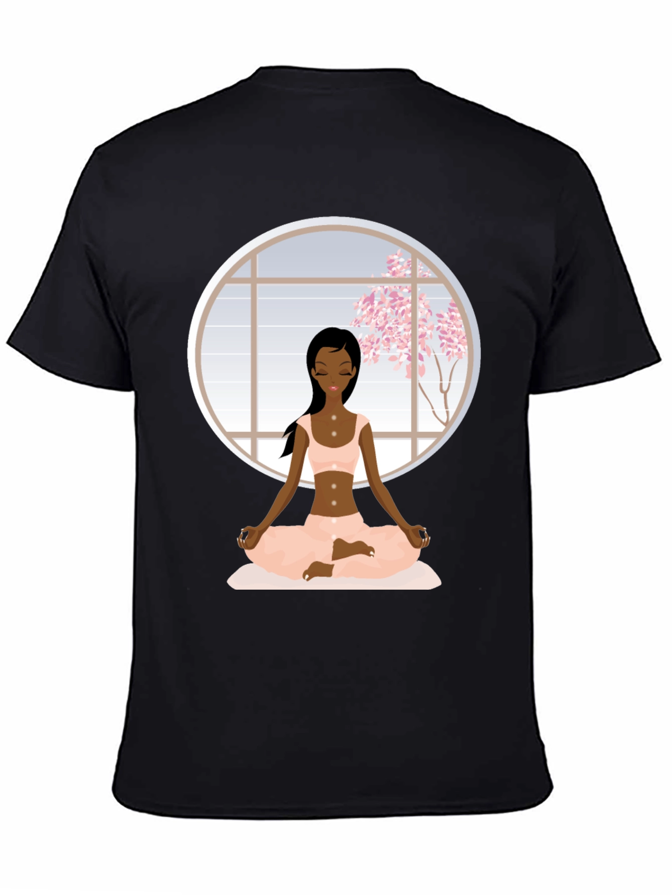 Yoga Meditation T-Shirt - Black Cotton Tee