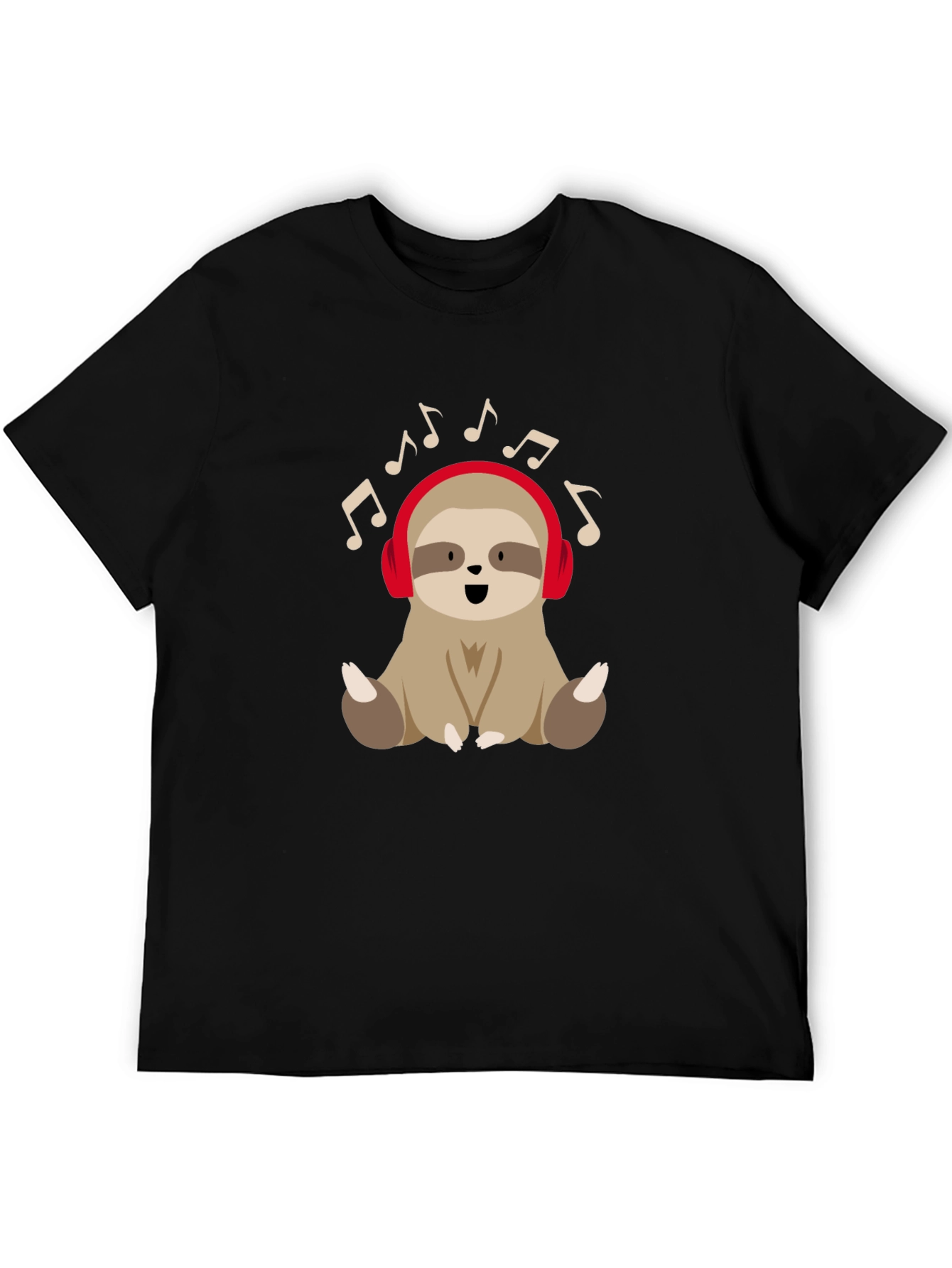Sloth Music Lover T-Shirt - Cute Cartoon Design