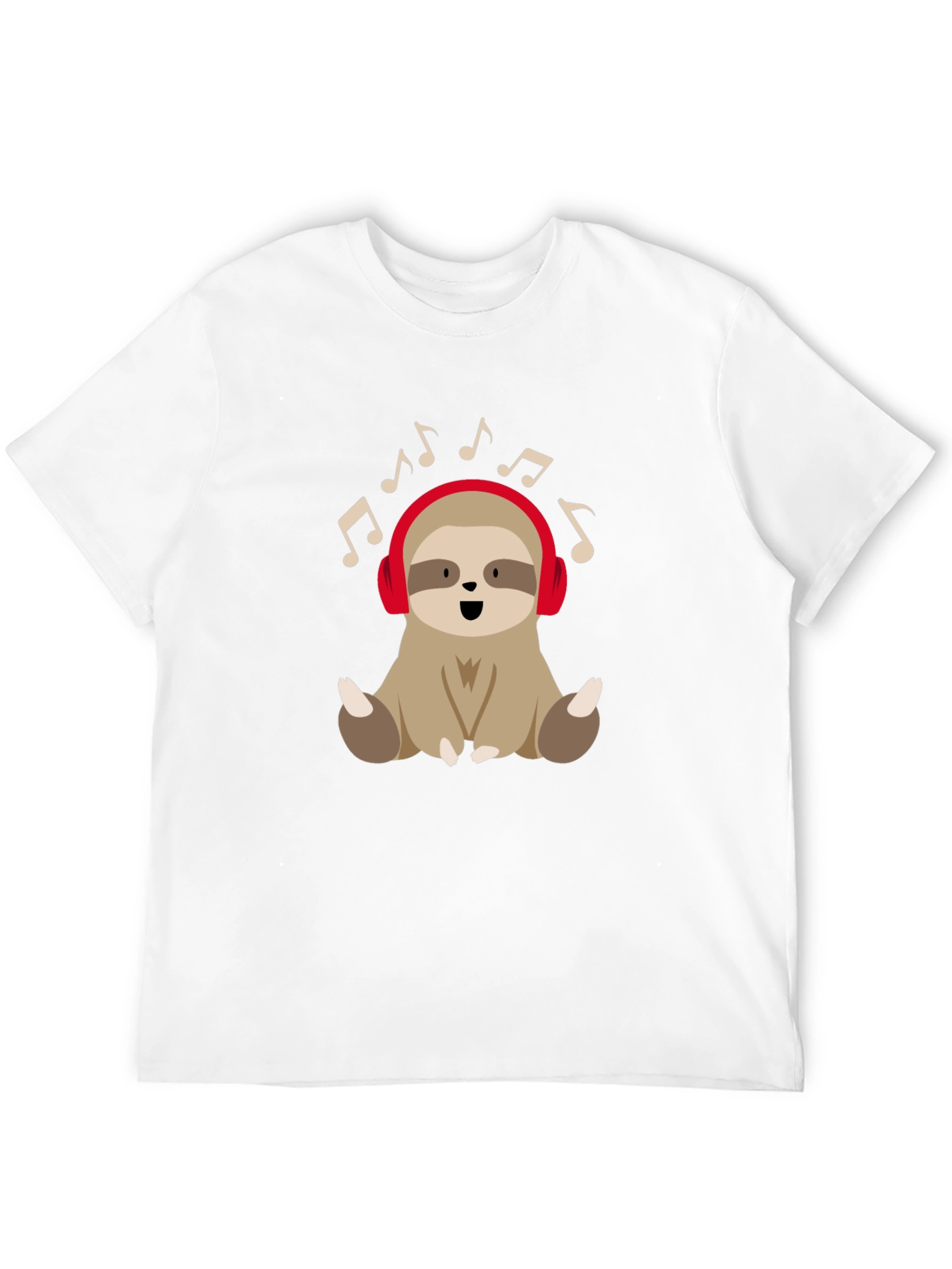 Sloth Music Lover T-Shirt - Cute Cartoon Design