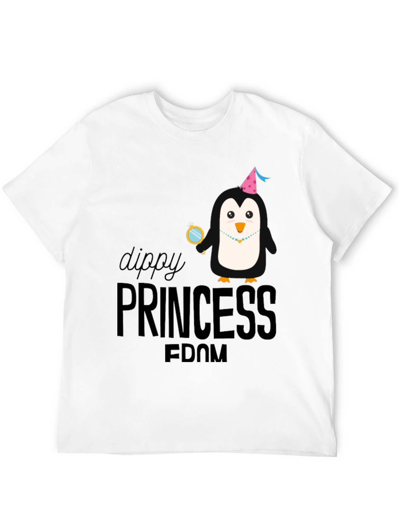 Dippy Princess Penguin Black T-Shirt