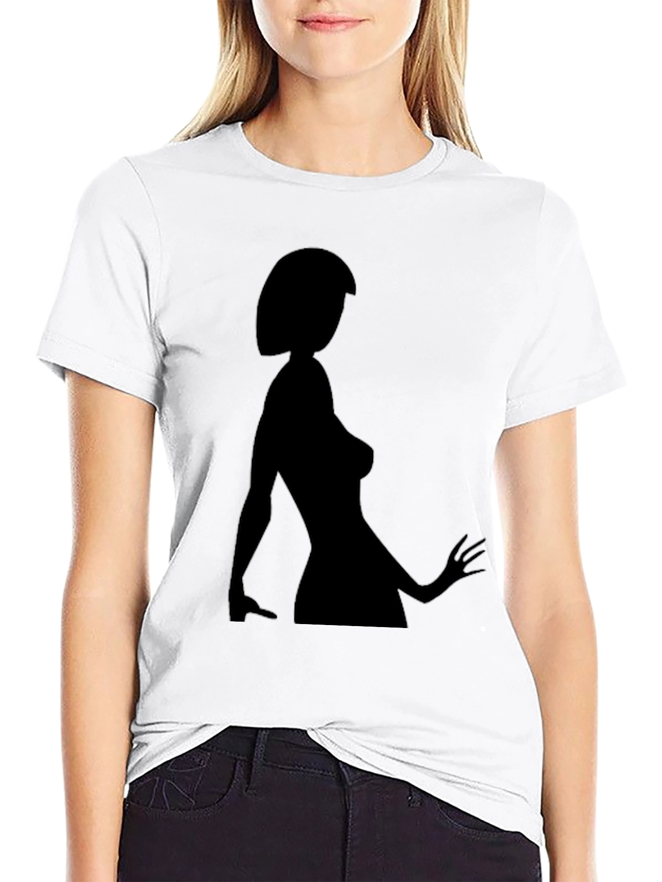 Silhouette Woman Graphic Tee - Black