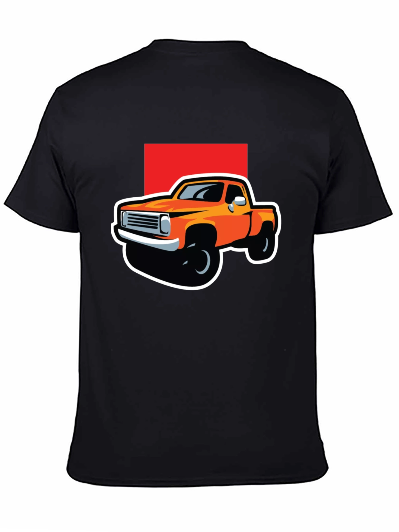 Orange Truck Graphic Tee - Classic Pickup Design