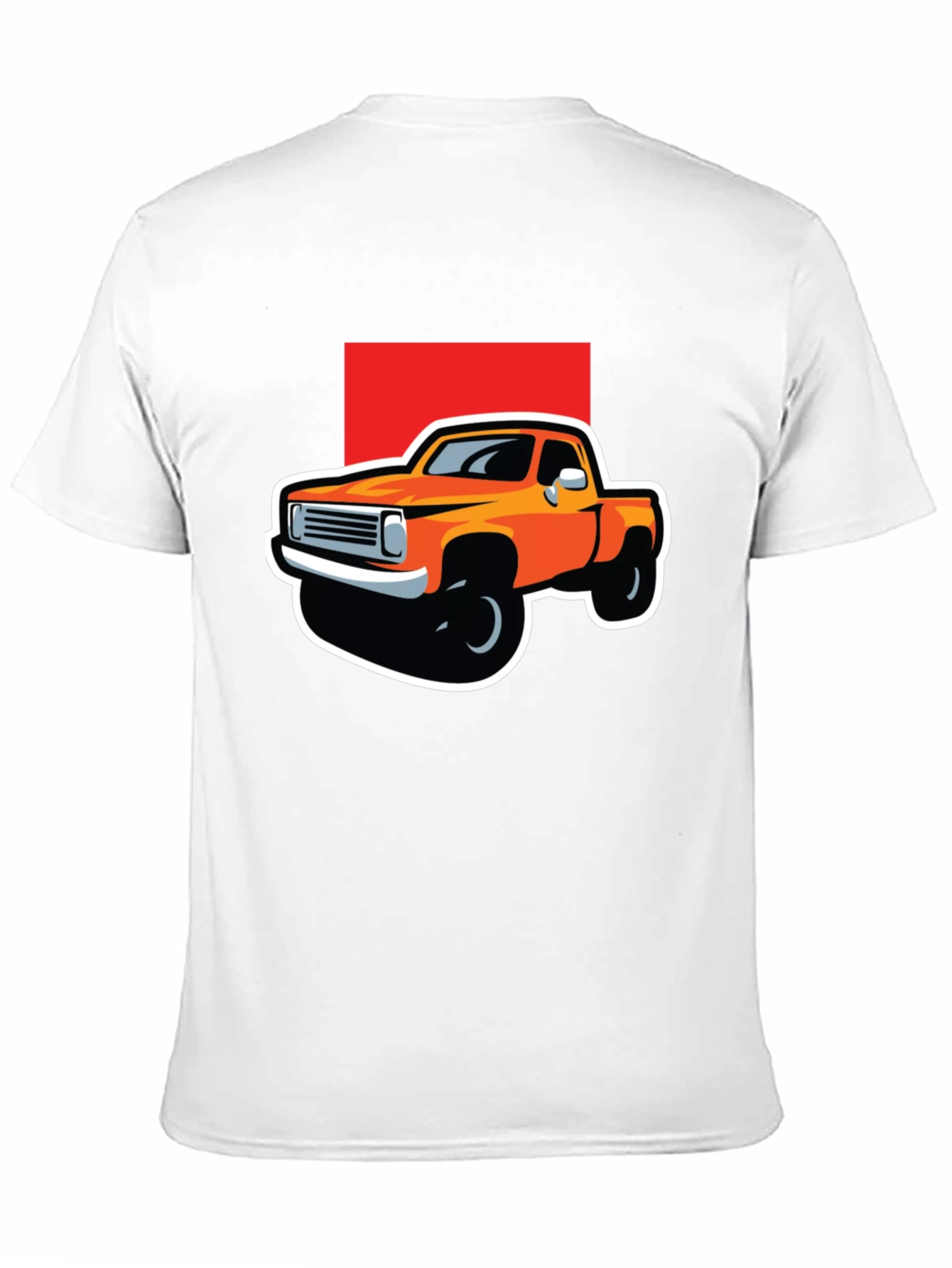 Orange Truck Graphic Tee - Classic Pickup Design