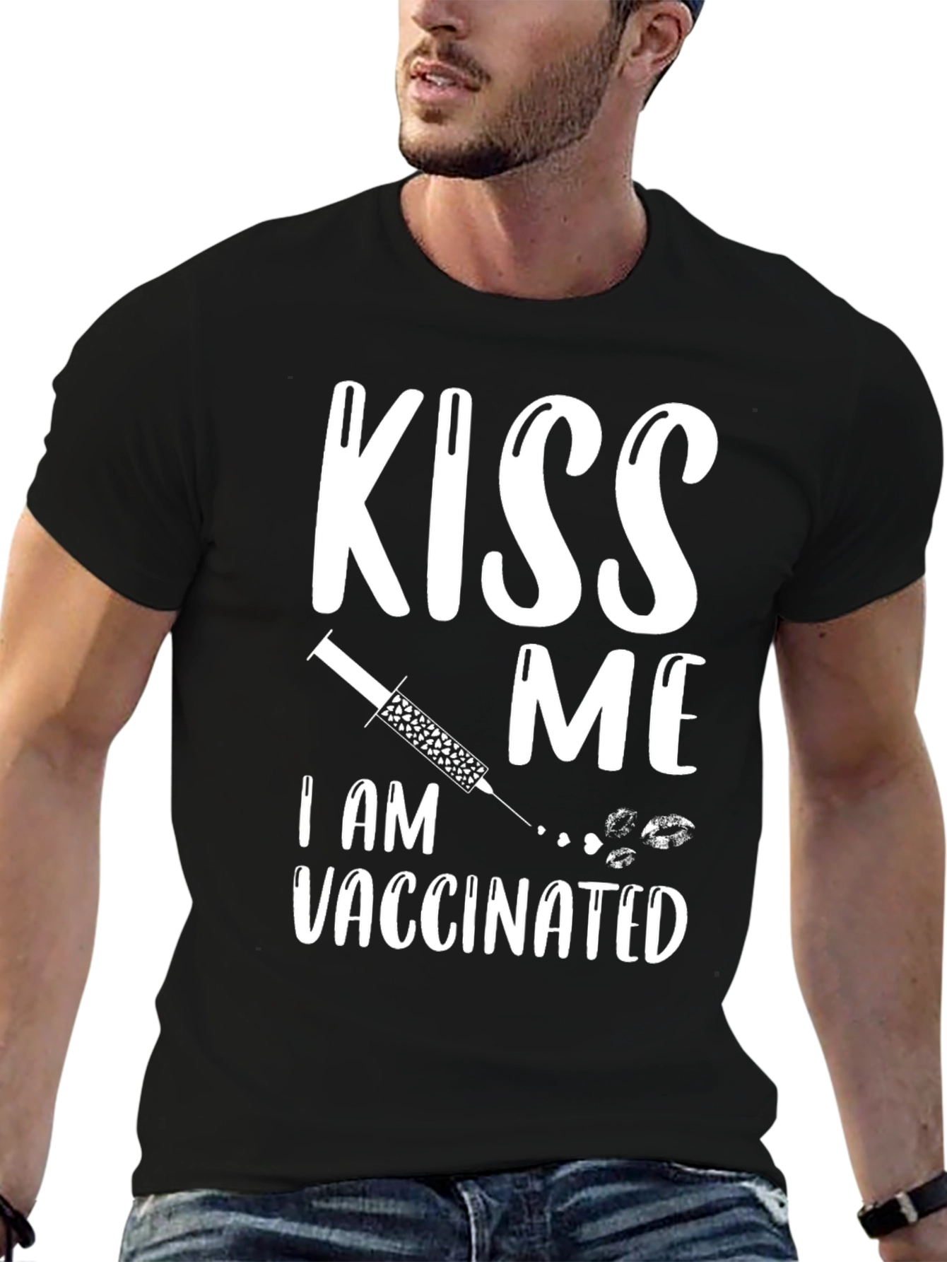Kiss Me Im Vaccinated T-Shirt Funny Vaccination Tee
