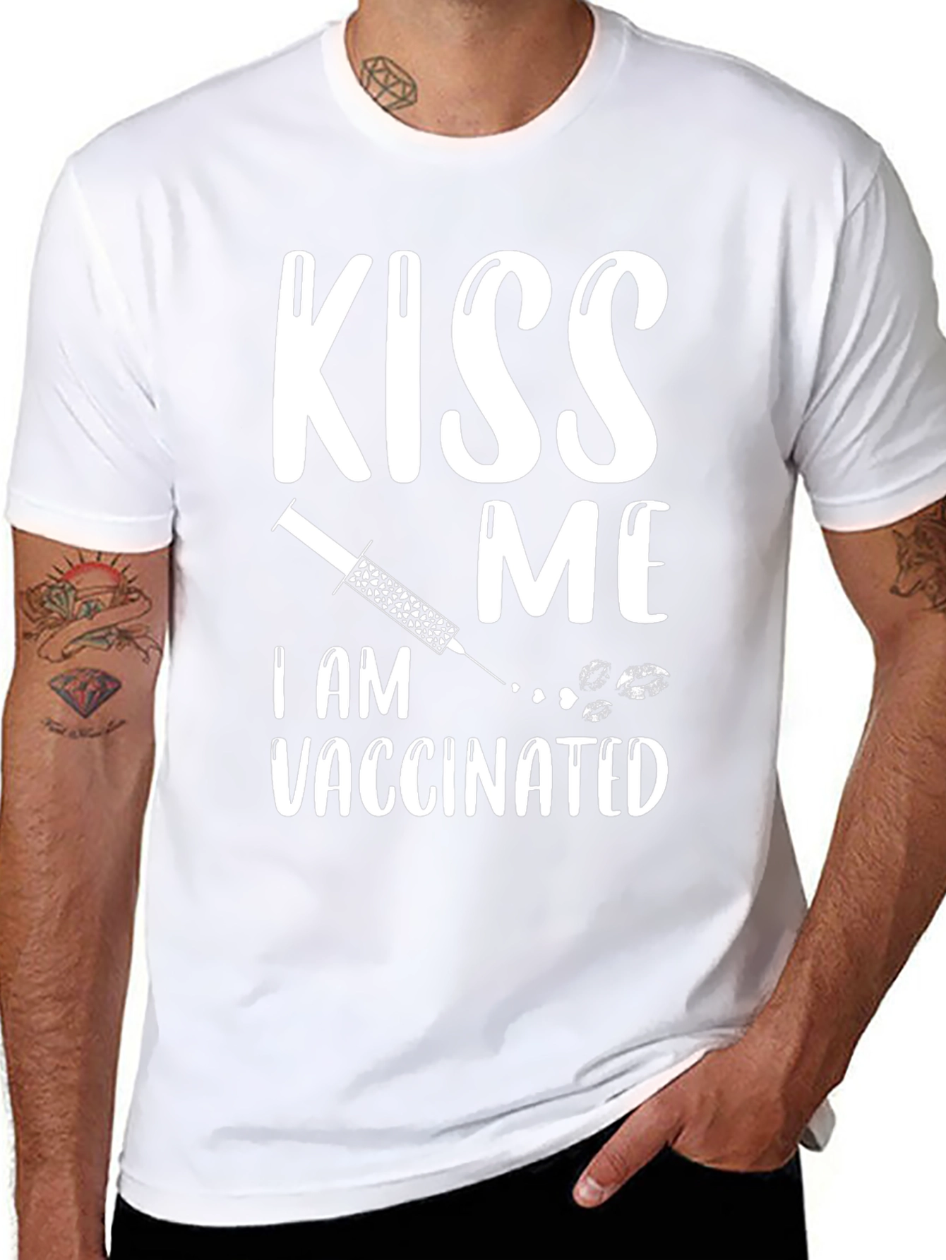 Kiss Me Im Vaccinated T-Shirt Funny Vaccination Tee
