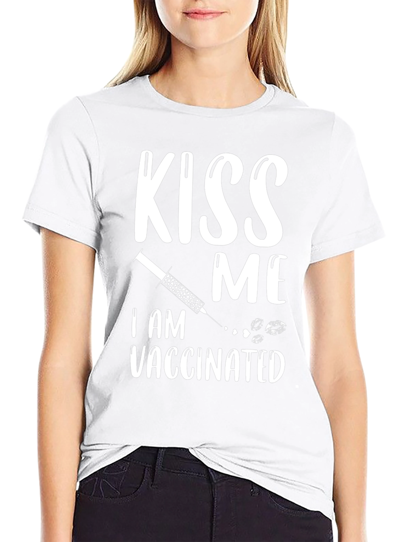 Kiss Me Im Vaccinated T-Shirt Funny Vaccination Tee