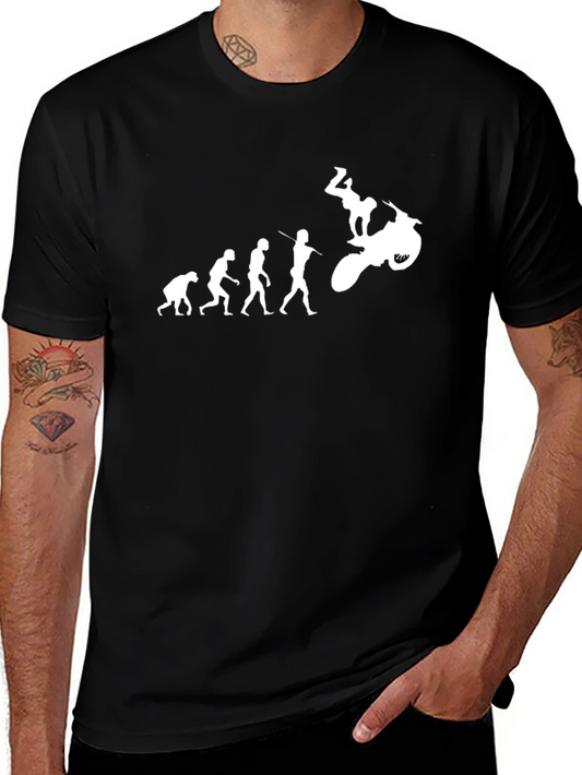 Evolution of Man Motorcycle Black T-Shirt