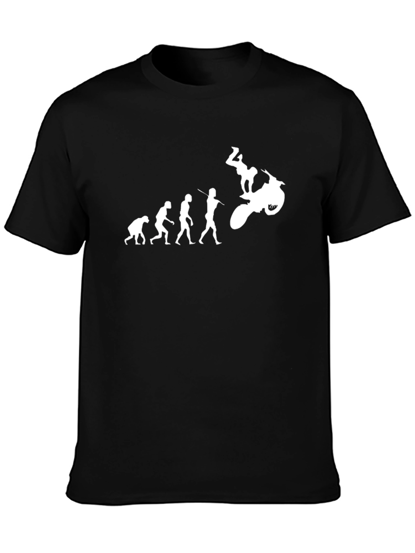 Evolution of Man Motorcycle Black T-Shirt
