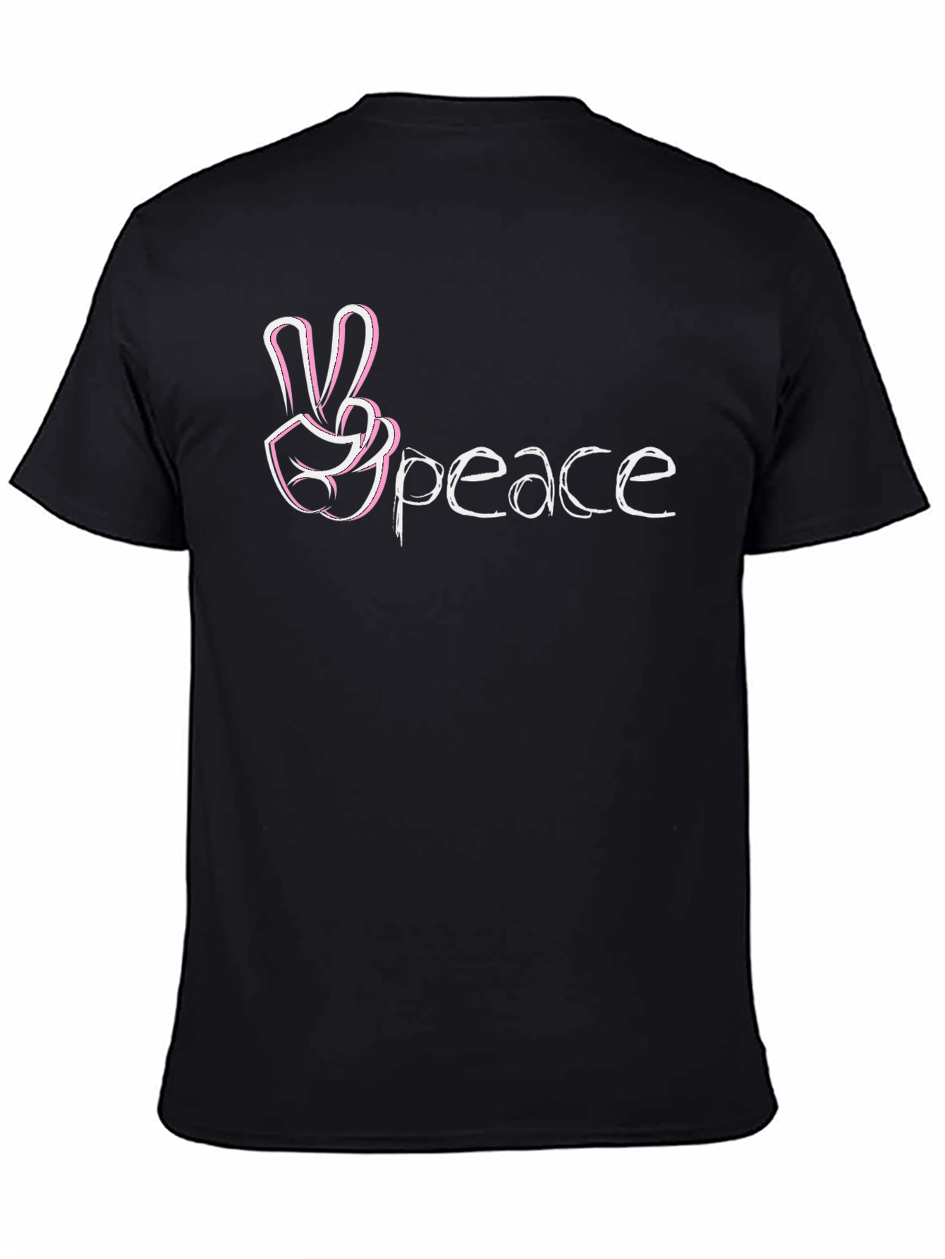 Peace Sign T-Shirt - Black Casual Tee