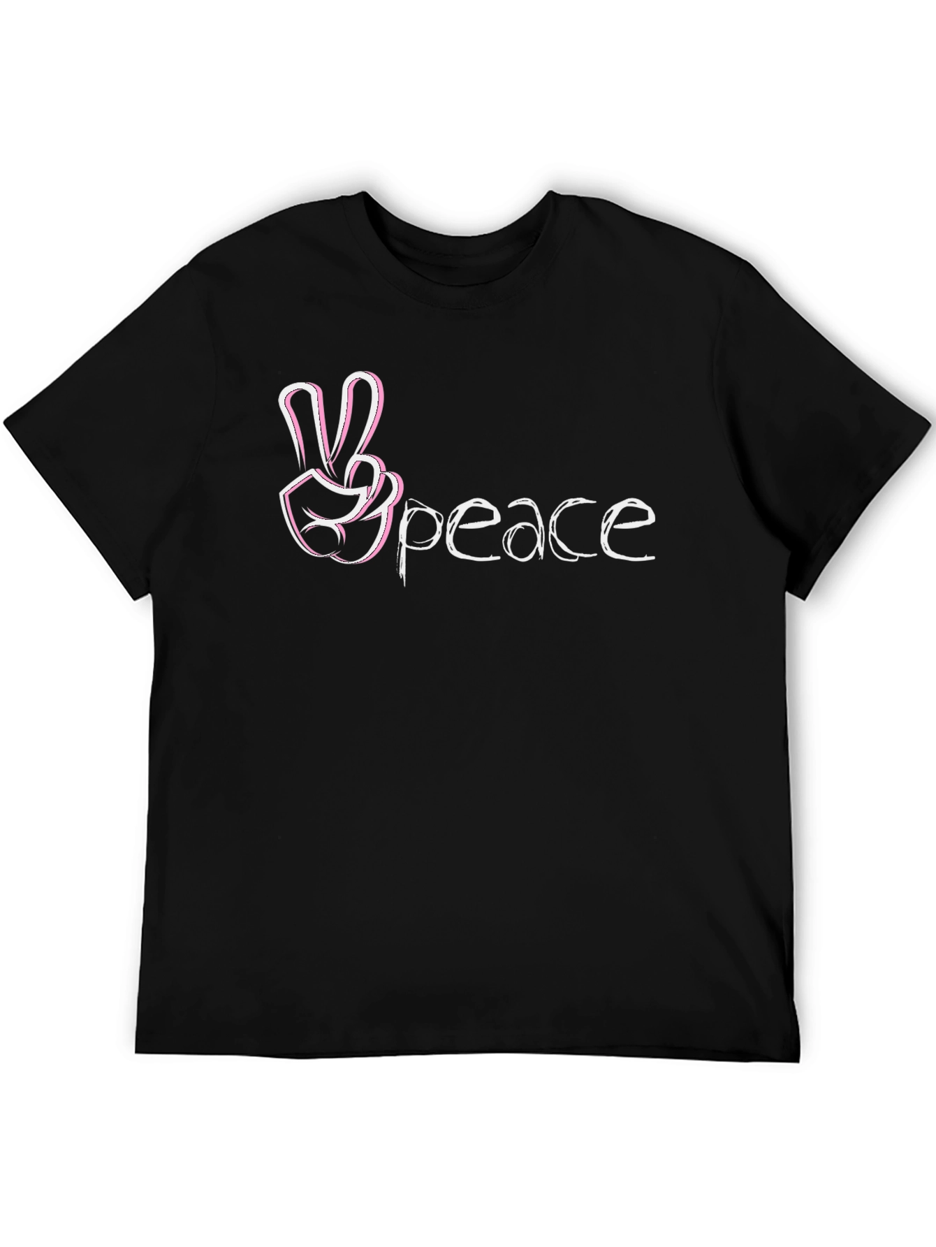 Peace Sign T-Shirt - Black Casual Tee