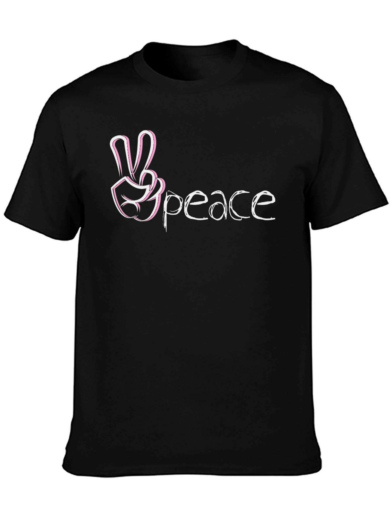 Peace Sign T-Shirt - Black Casual Tee