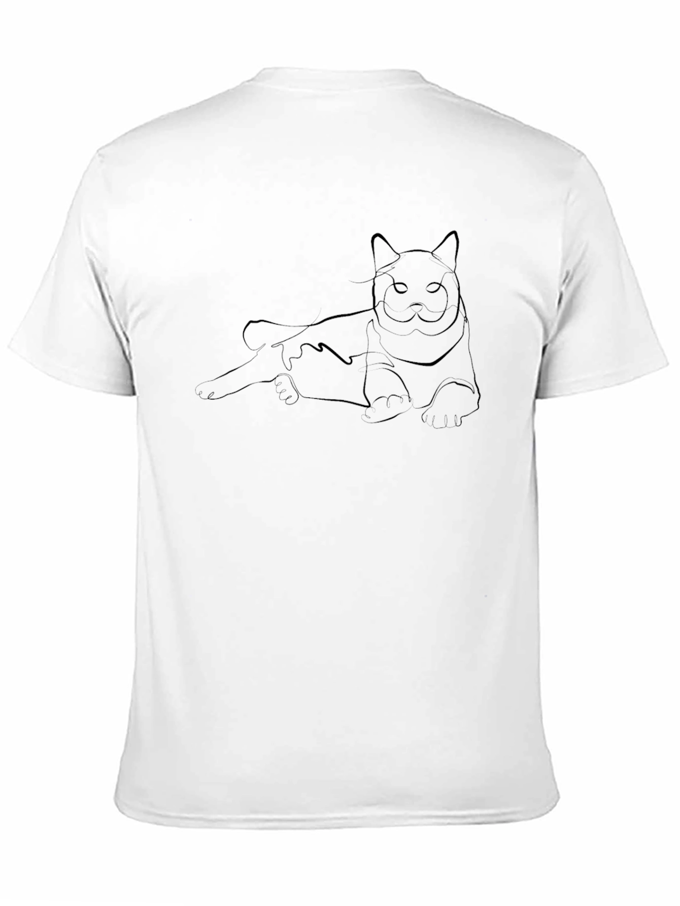 Cat Outline Black T-Shirt