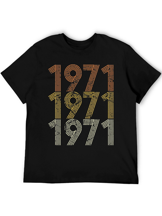 Vintage 1971 Striped Design T-Shirt