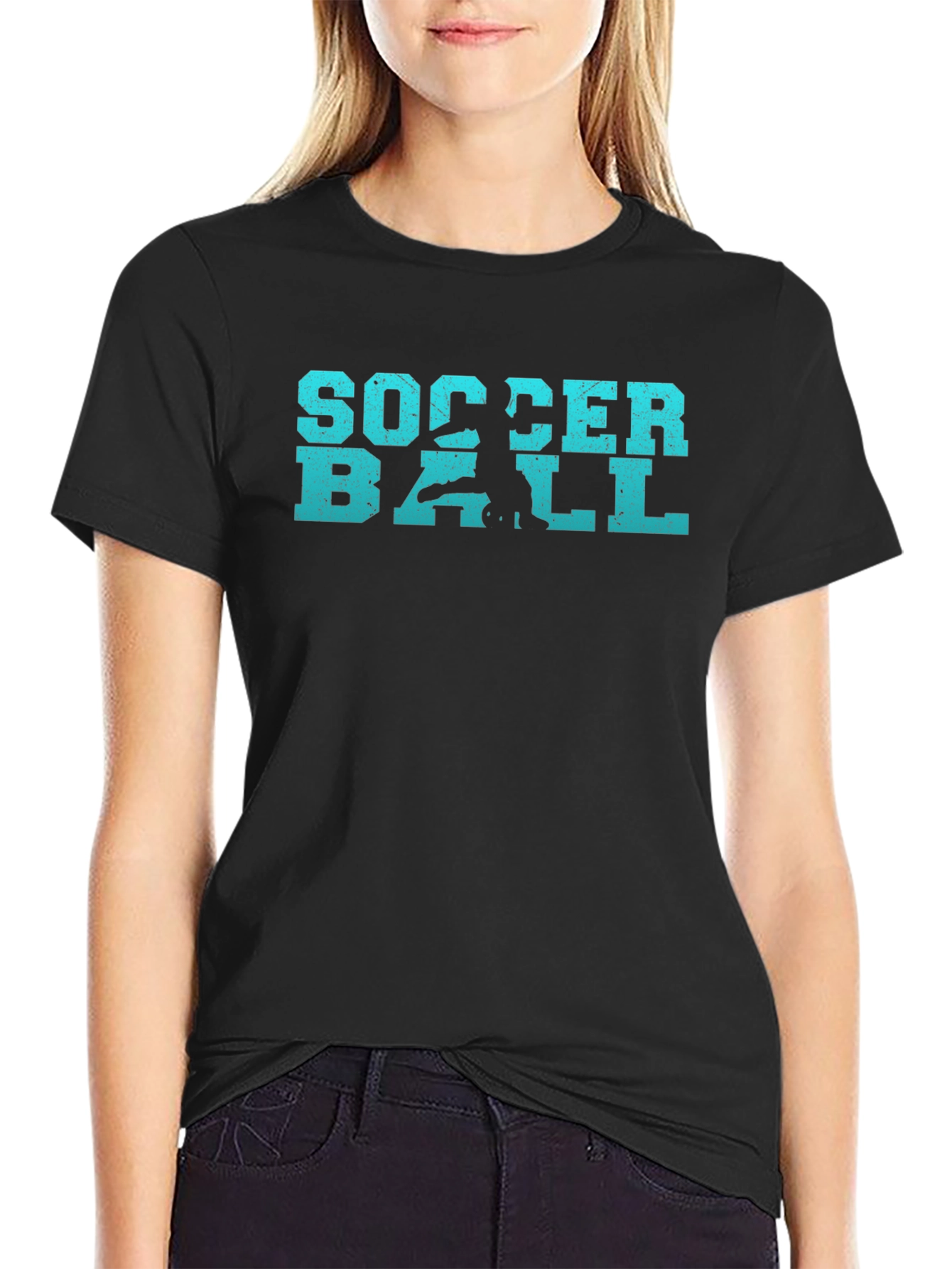 Soccer Ball Graphic T-Shirt - Black