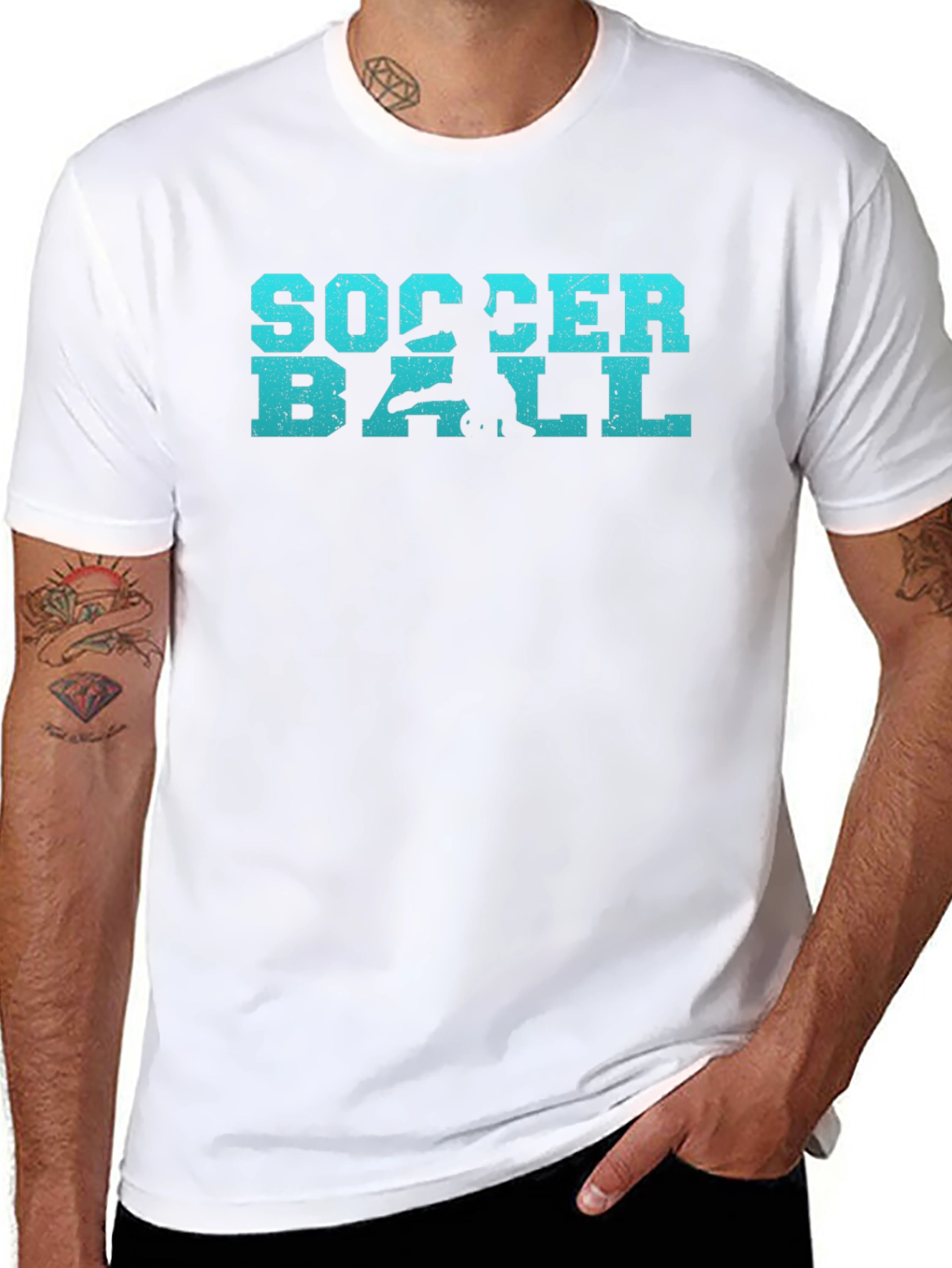 Soccer Ball Graphic T-Shirt - Black