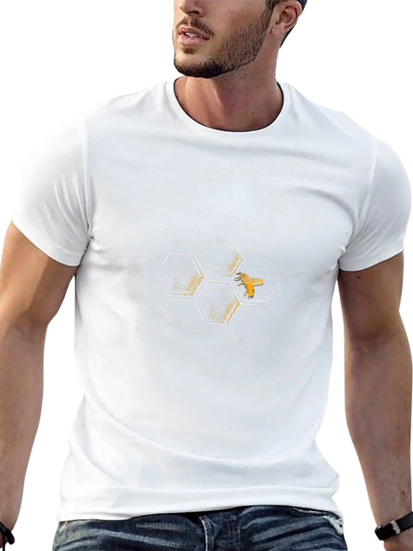 Honeycomb Bee Graphic Tee - Science & Nature Style