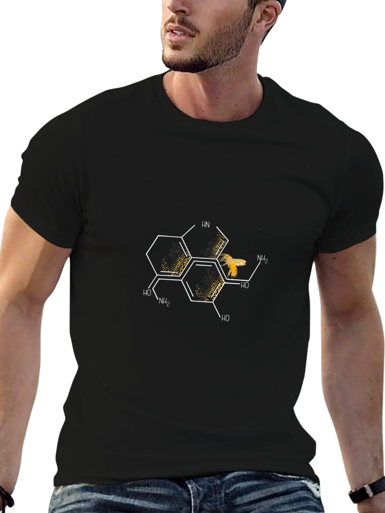 Honeycomb Bee Graphic Tee - Science & Nature Style