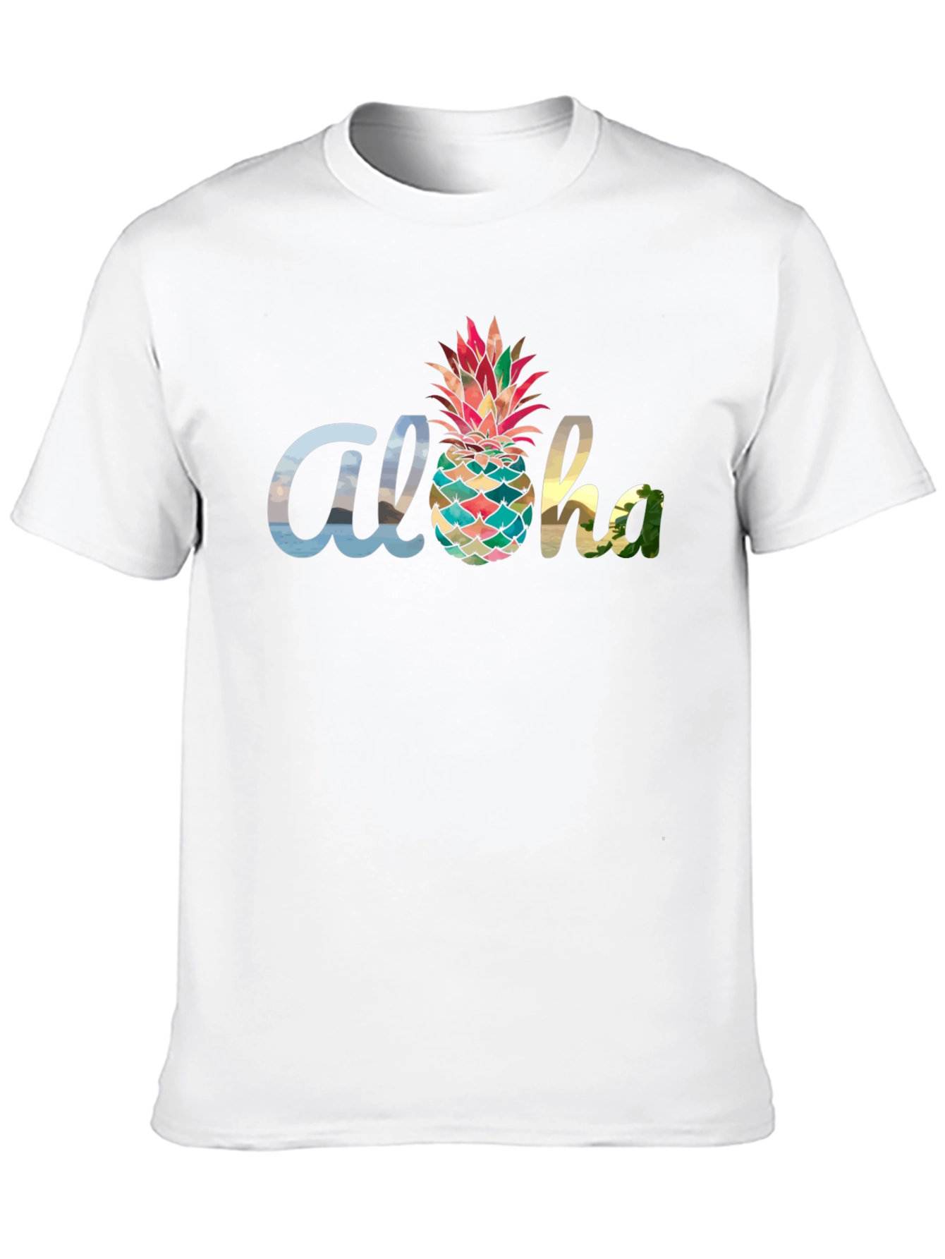 Aloha Pineapple Graphic Tee - Black Cotton Blend