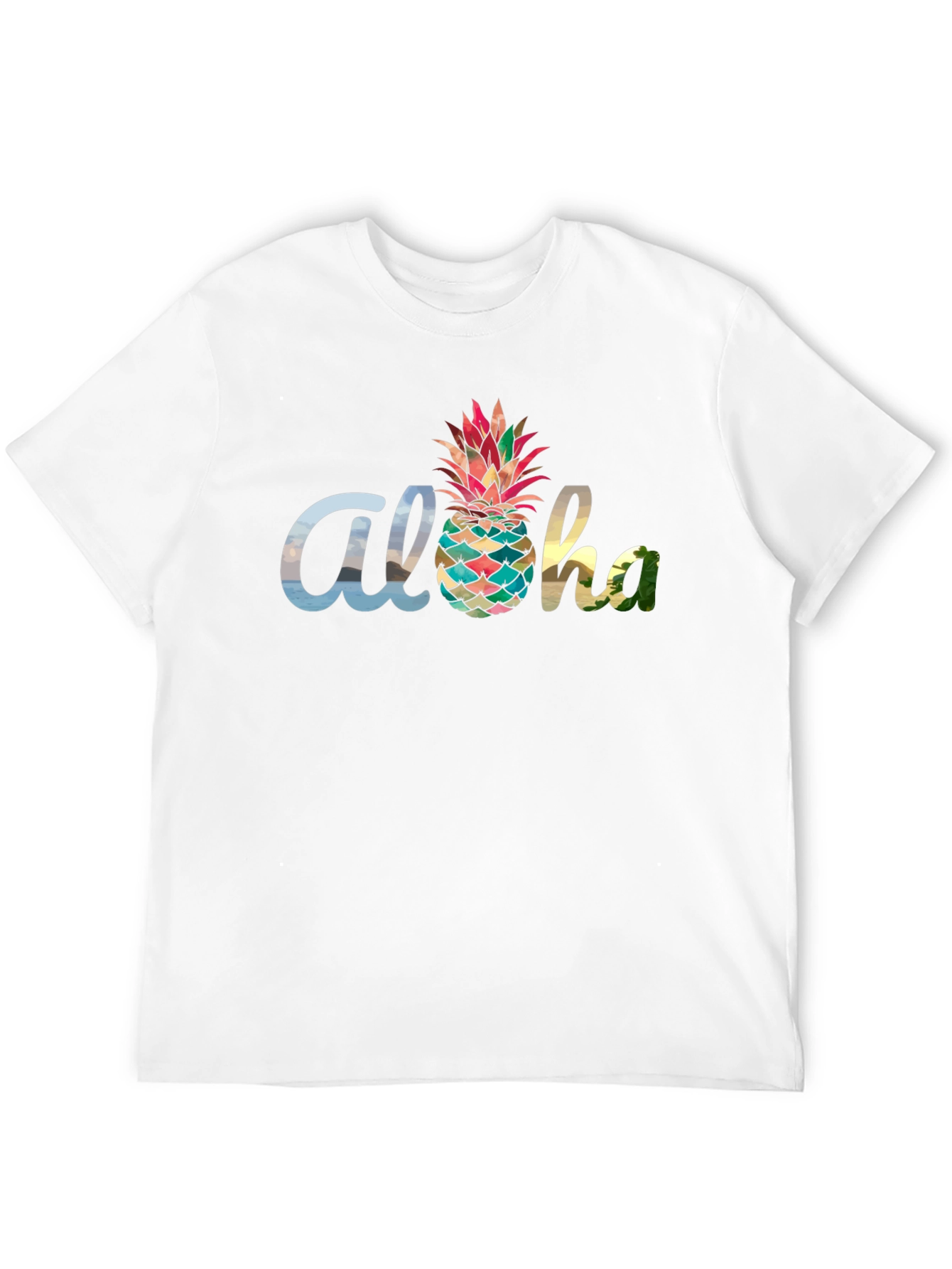 Aloha Pineapple Graphic Tee - Black Cotton Blend