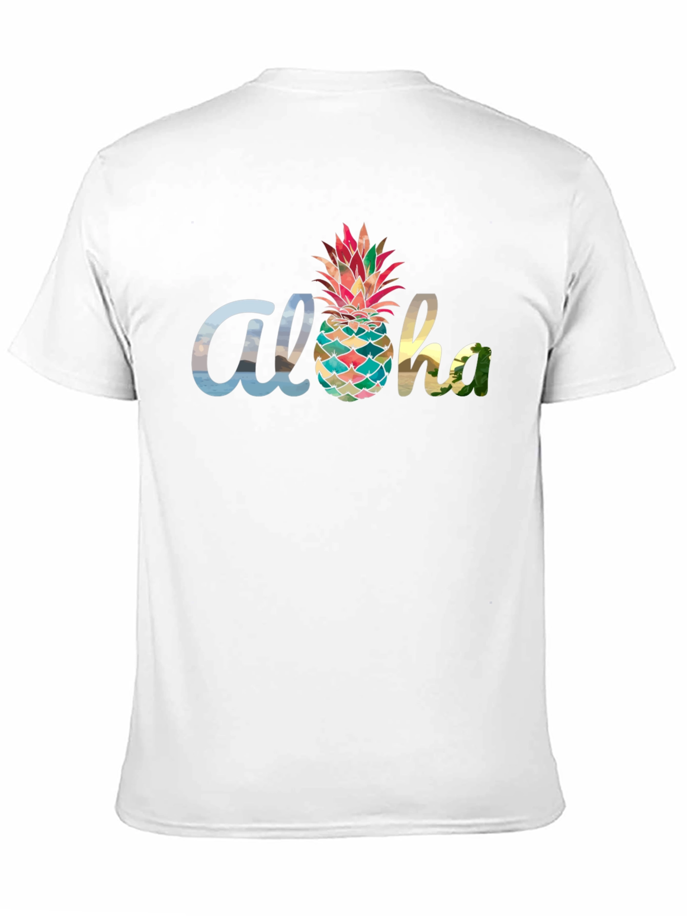 Aloha Pineapple Graphic Tee - Black Cotton Blend
