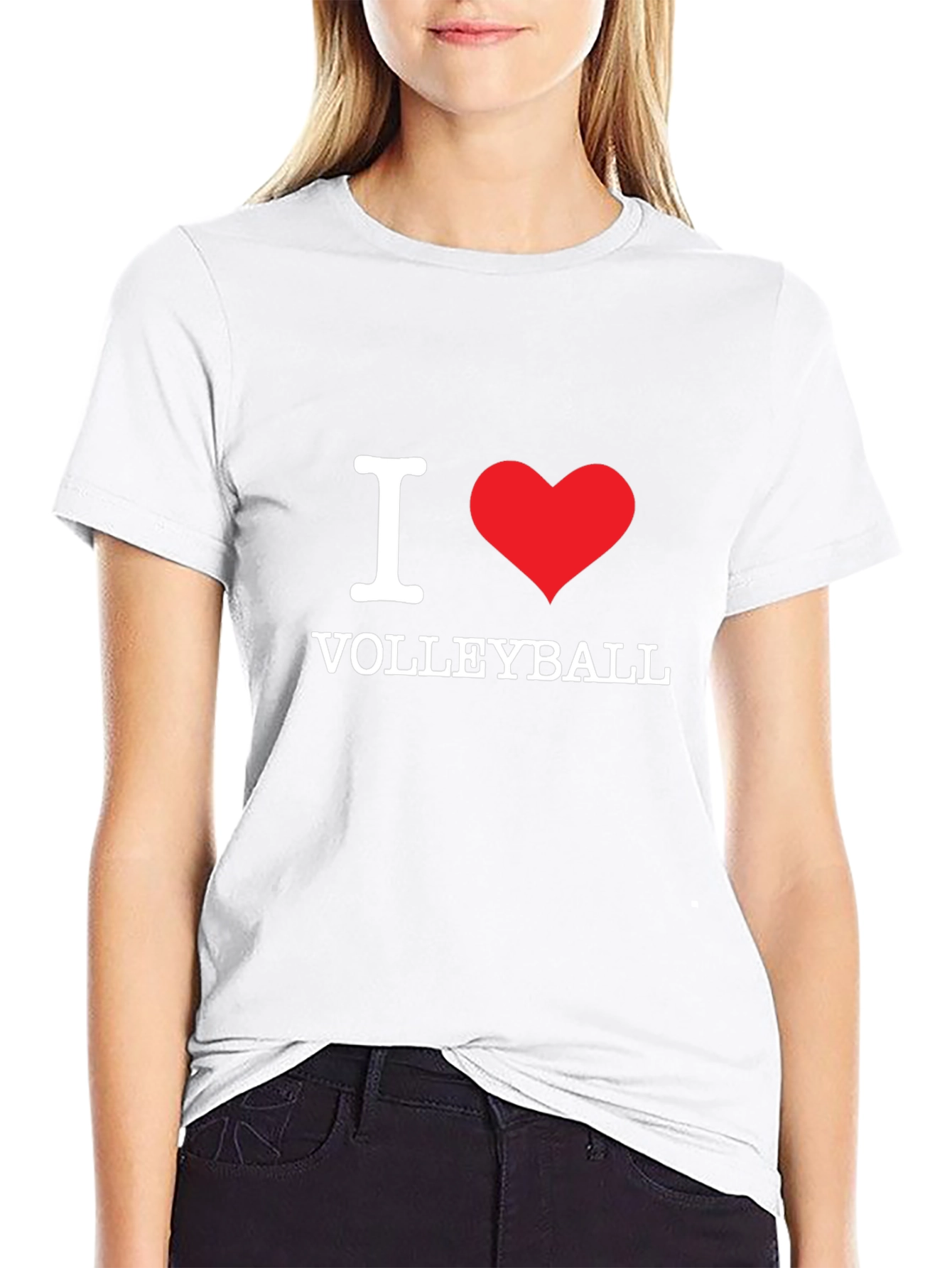 I Love Volleyball Black T-Shirt