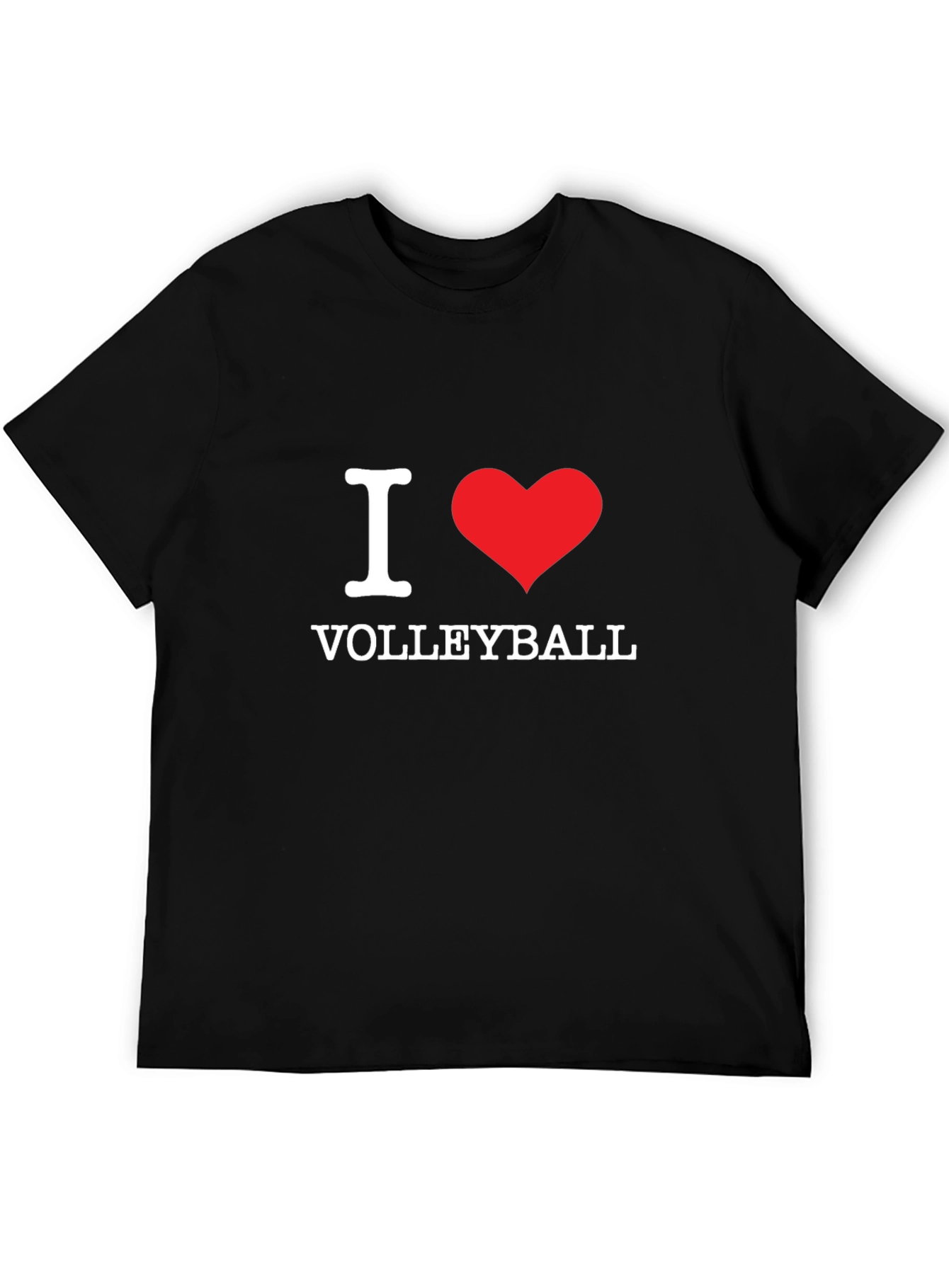 I Love Volleyball Black T-Shirt