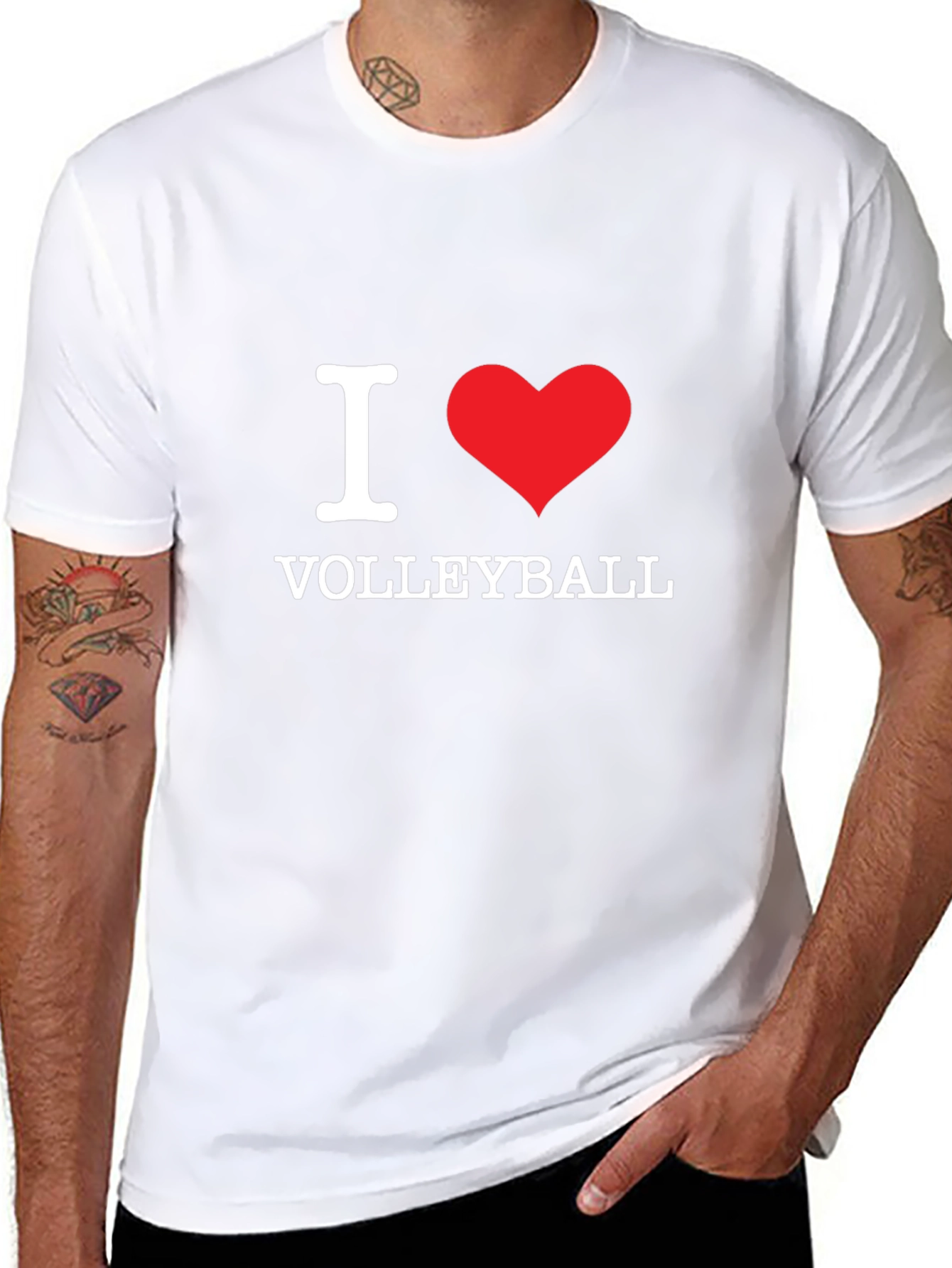I Love Volleyball Black T-Shirt