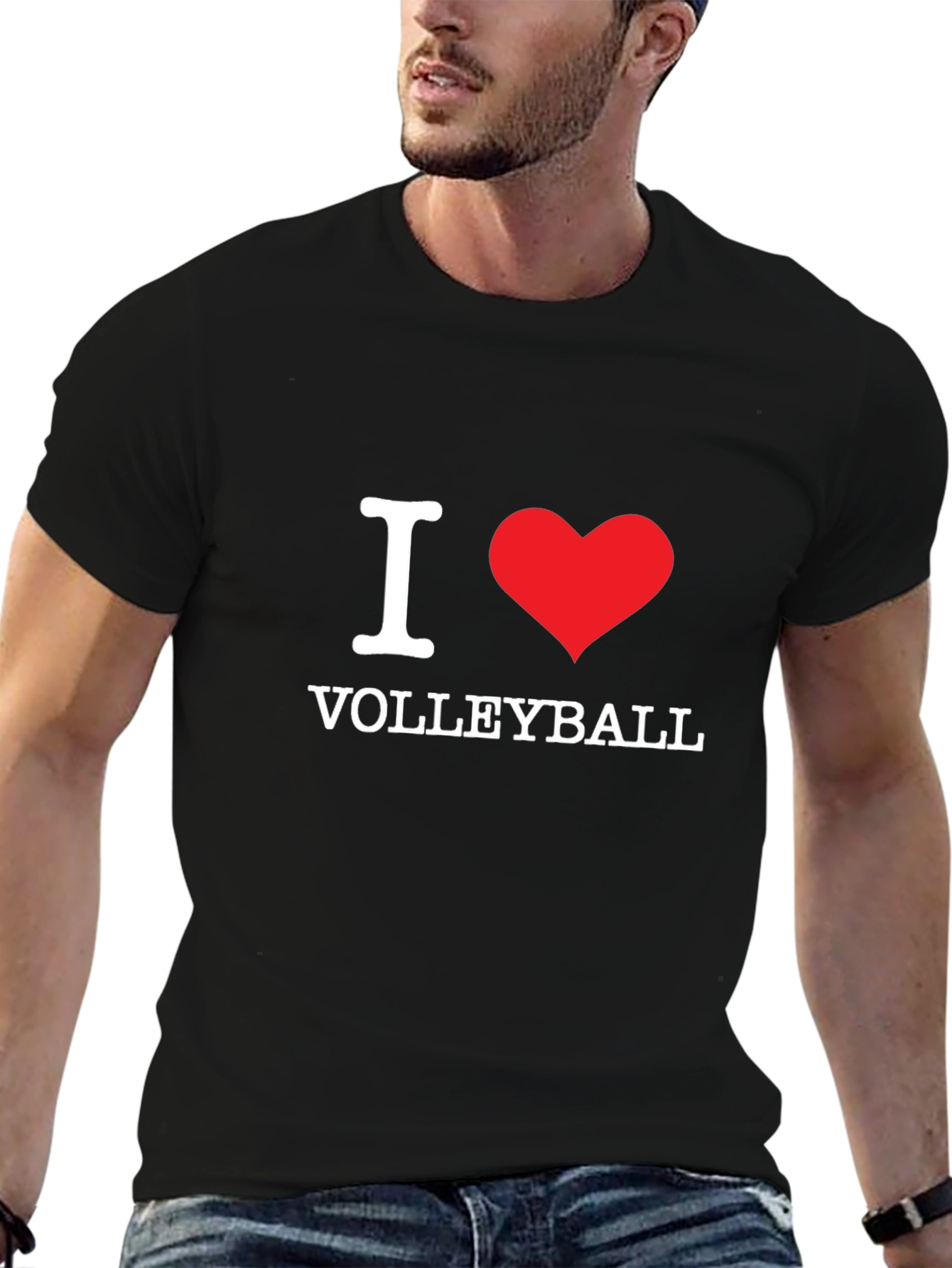 I Love Volleyball Black T-Shirt