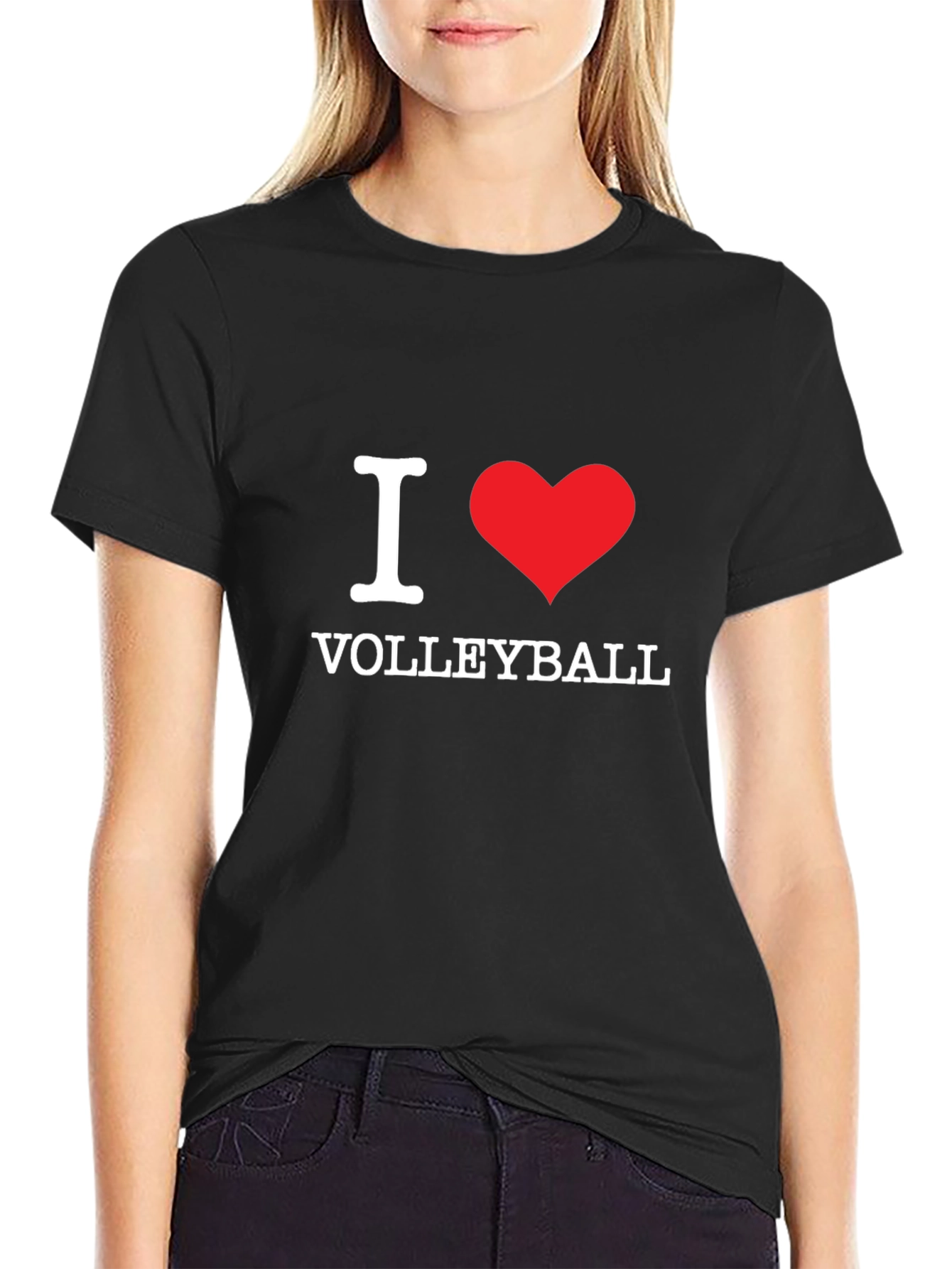 I Love Volleyball Black T-Shirt