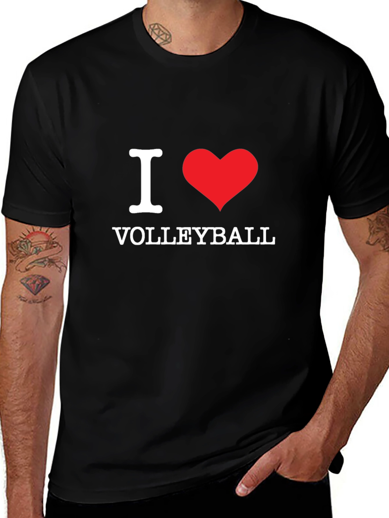 I Love Volleyball Black T-Shirt