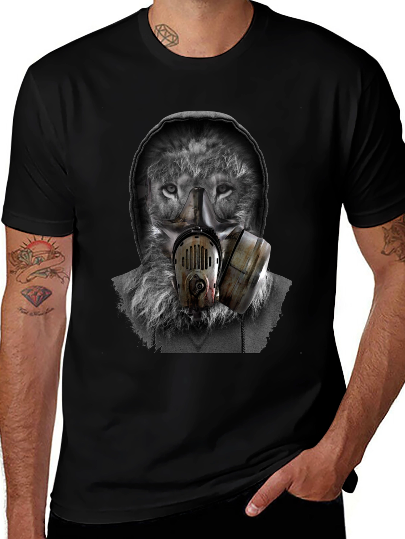 Wolf Gas Mask Graphic T-Shirt - Urban Style