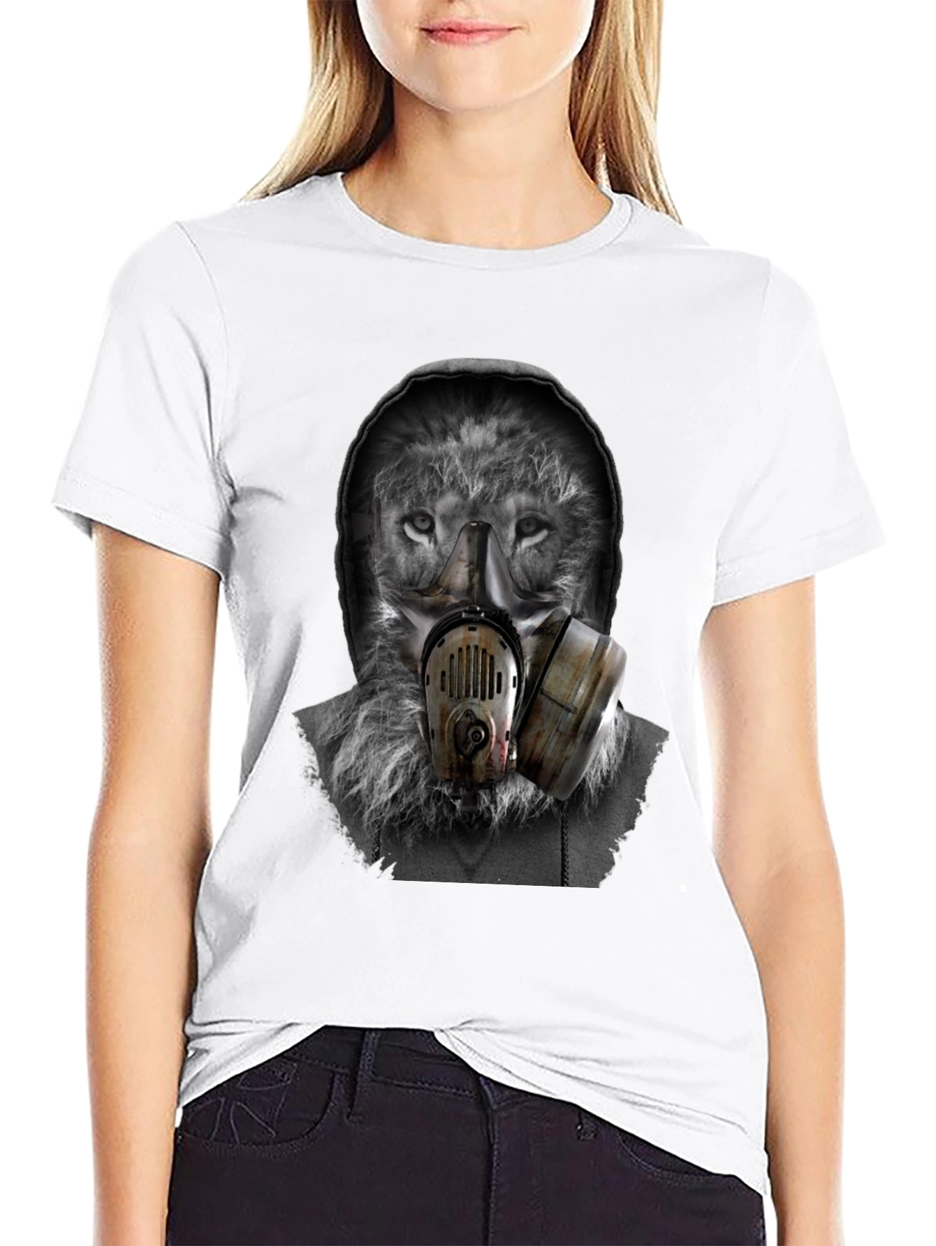 Wolf Gas Mask Graphic T-Shirt - Urban Style