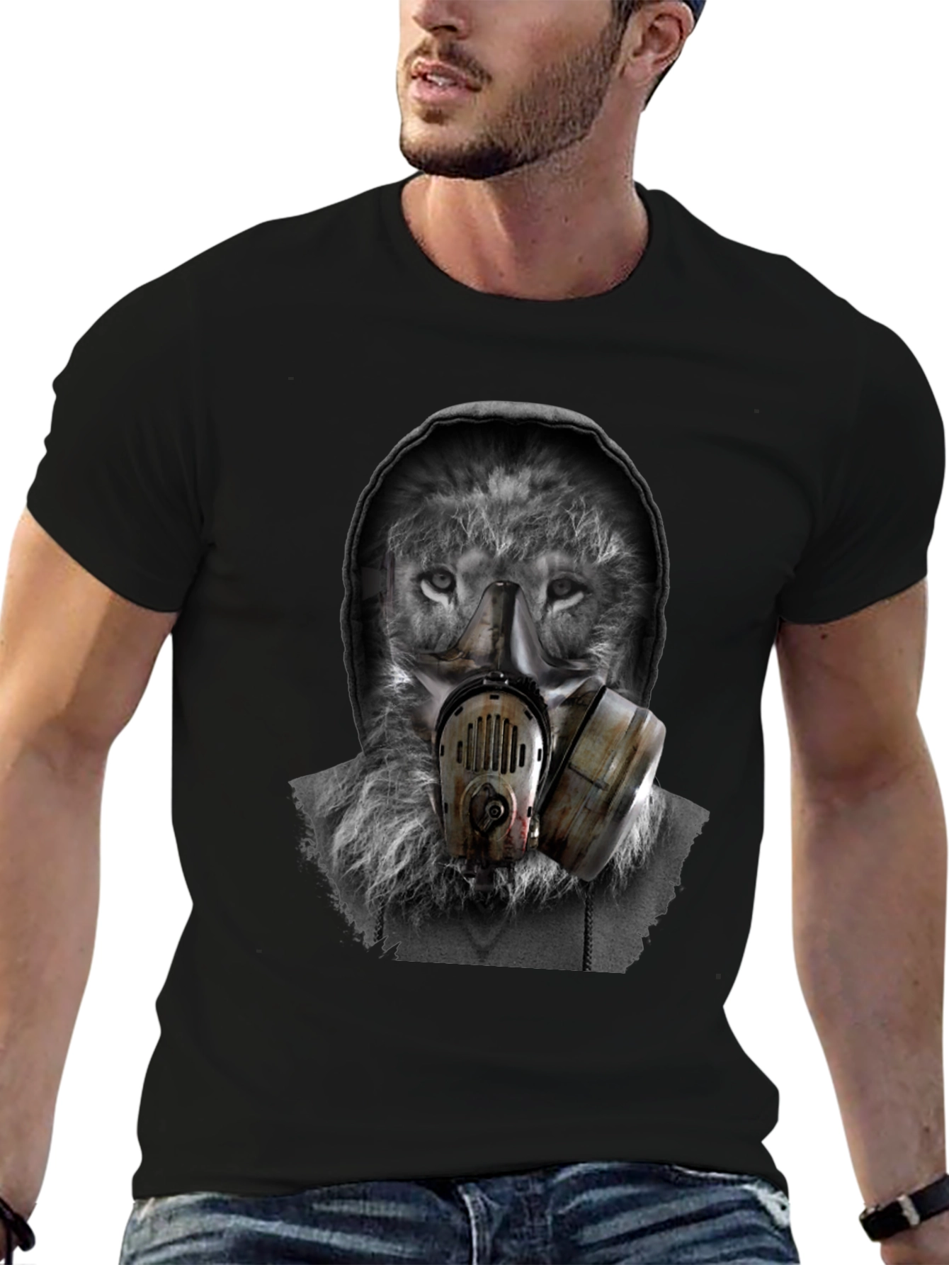 Wolf Gas Mask Graphic T-Shirt - Urban Style