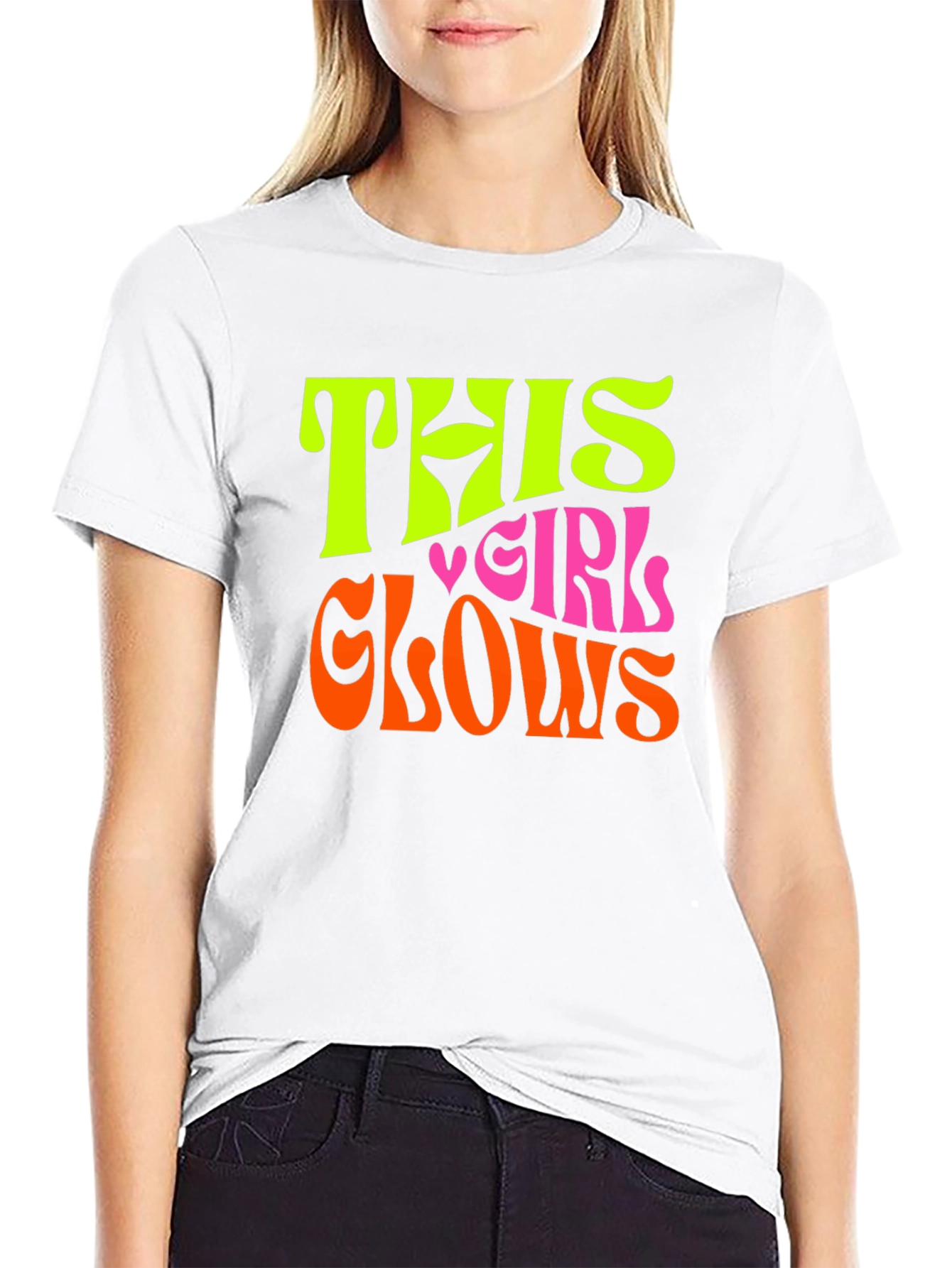This Girl Glows Graphic Tee - Trendy Fun T-Shirt