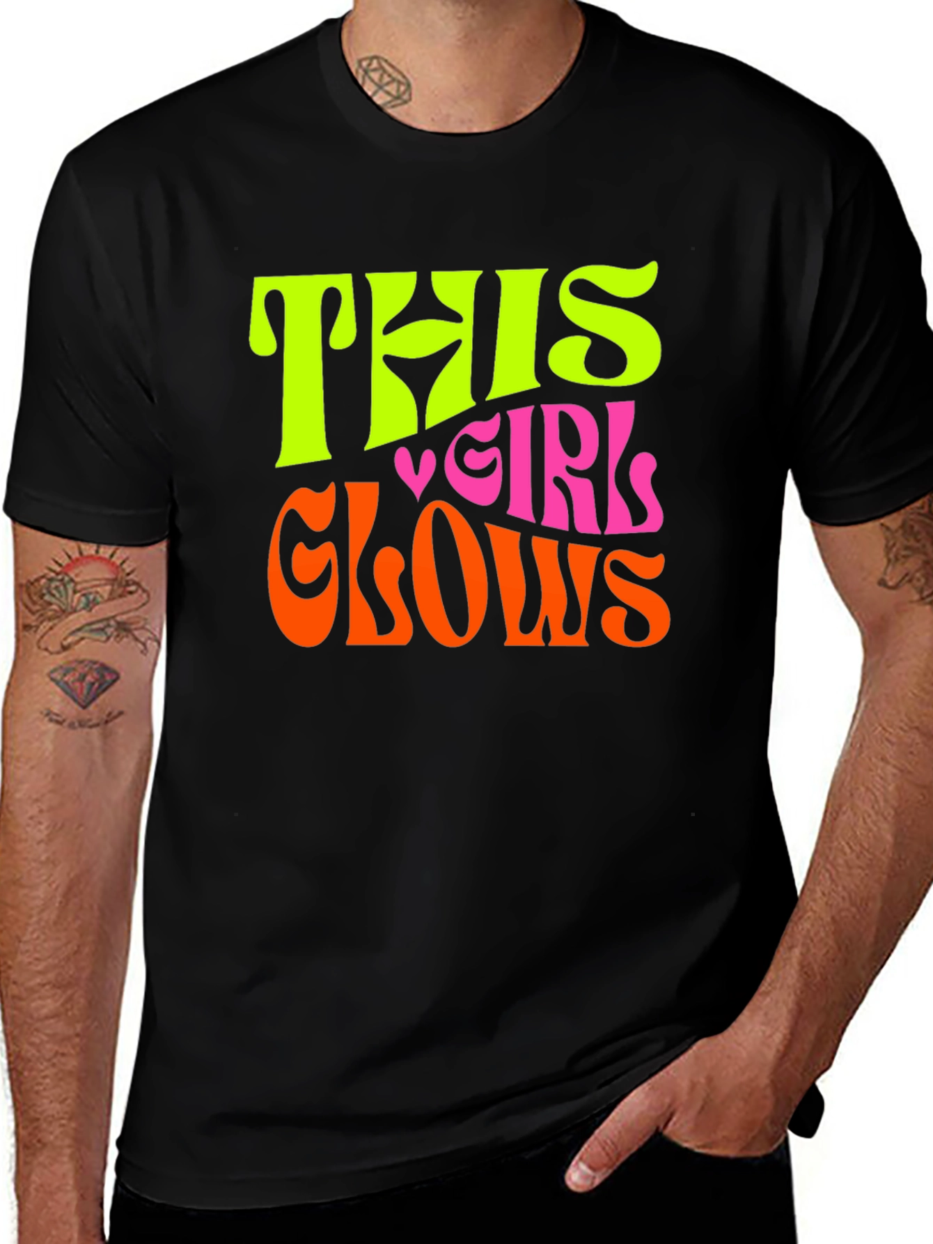 This Girl Glows Graphic Tee - Trendy Fun T-Shirt
